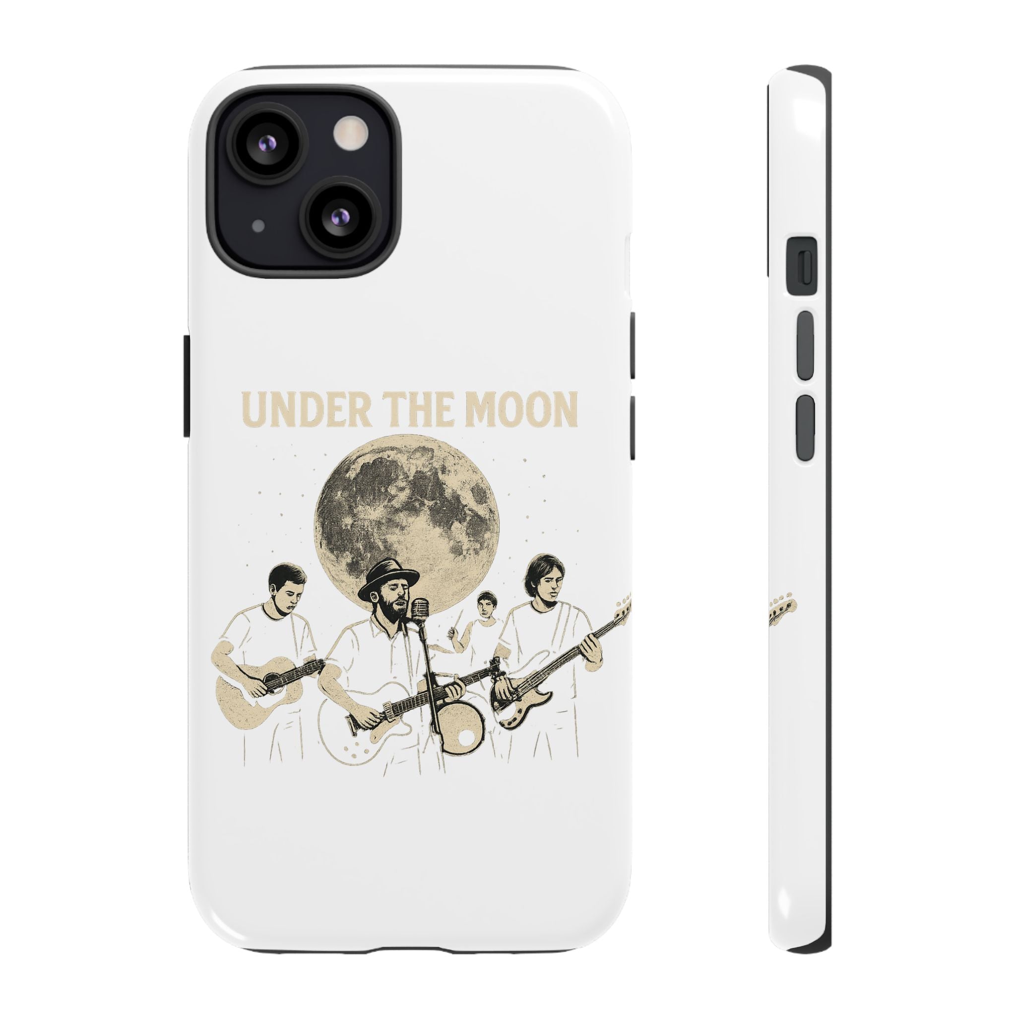Moonlit Music Phone Case, Stellar Band Phone Cover, Celestial Gift for Music Lovers, Under the Moon Design, Festival Accessories