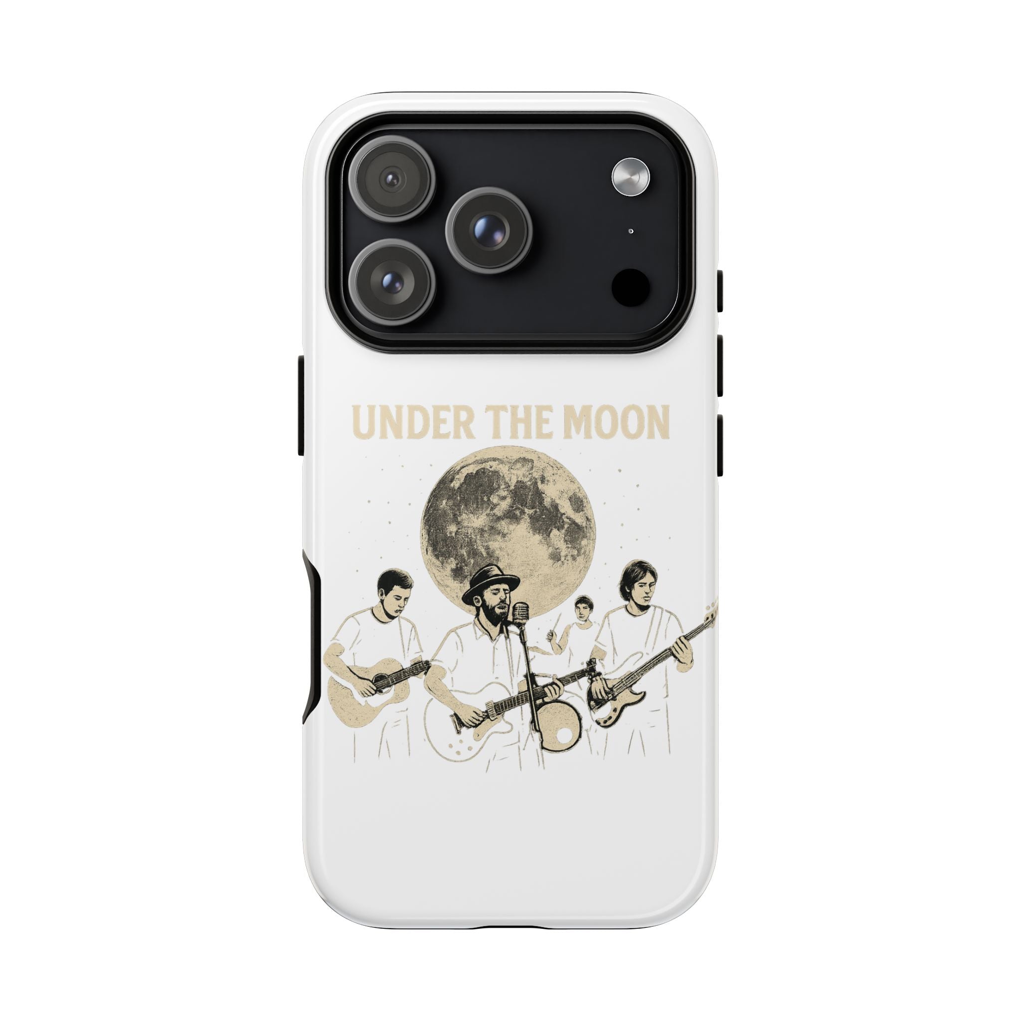 Moonlit Music Phone Case, Stellar Band Phone Cover, Celestial Gift for Music Lovers, Under the Moon Design, Festival Accessories