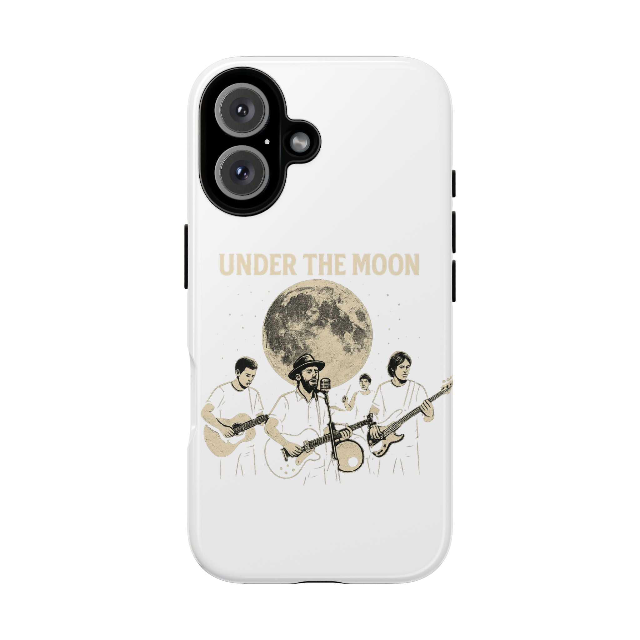 Moonlit Music Phone Case, Stellar Band Phone Cover, Celestial Gift for Music Lovers, Under the Moon Design, Festival Accessories