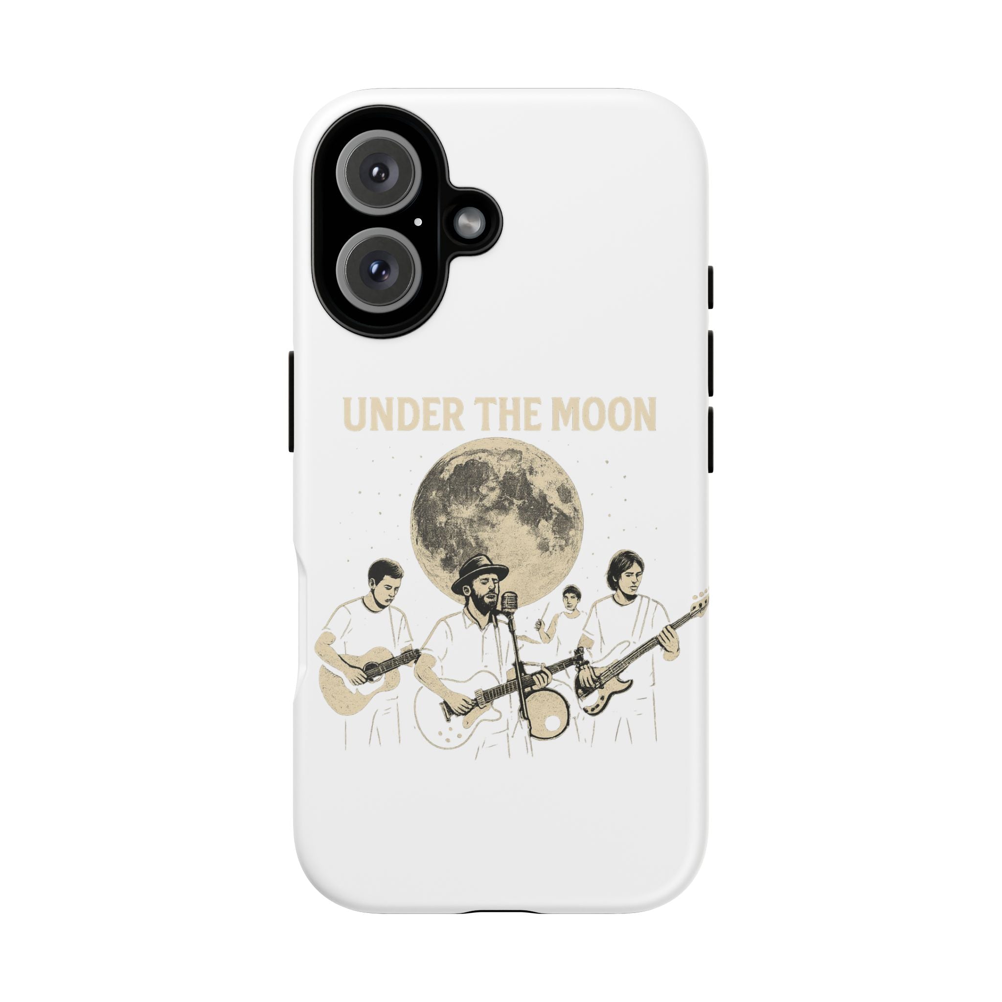 Moonlit Music Phone Case, Stellar Band Phone Cover, Celestial Gift for Music Lovers, Under the Moon Design, Festival Accessories