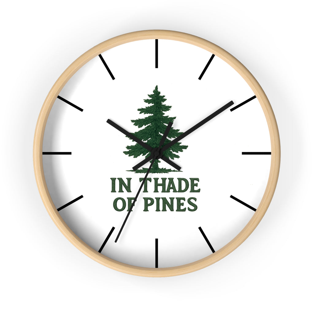 Rustic Forest Wall Clock - In The Shade Of Pines Decor, Nature Lover Gift, Cabin Wall Art, Home Decor, Eco-Friendly Timepiece