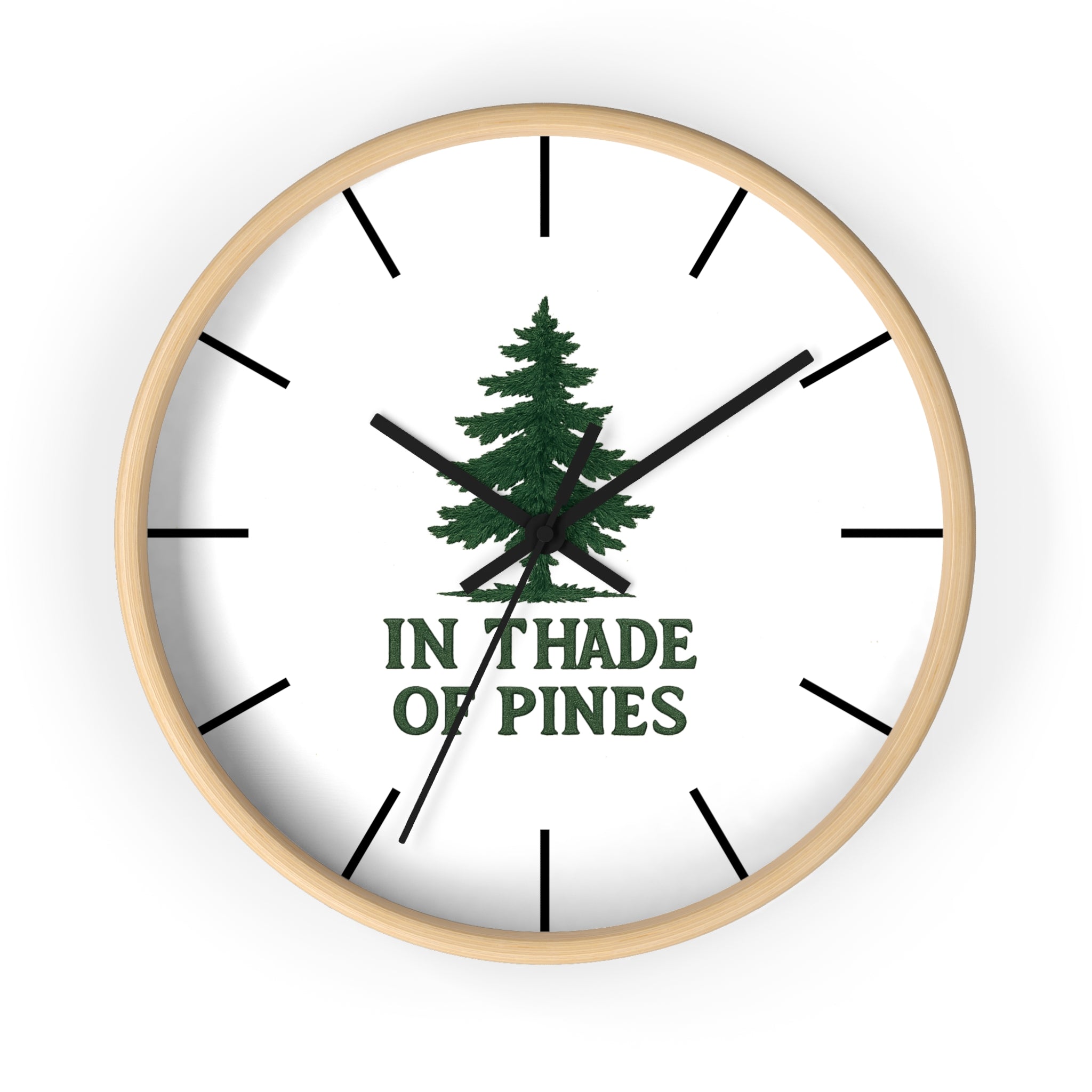 Rustic Forest Wall Clock - In The Shade Of Pines Decor, Nature Lover Gift, Cabin Wall Art, Home Decor, Eco-Friendly Timepiece