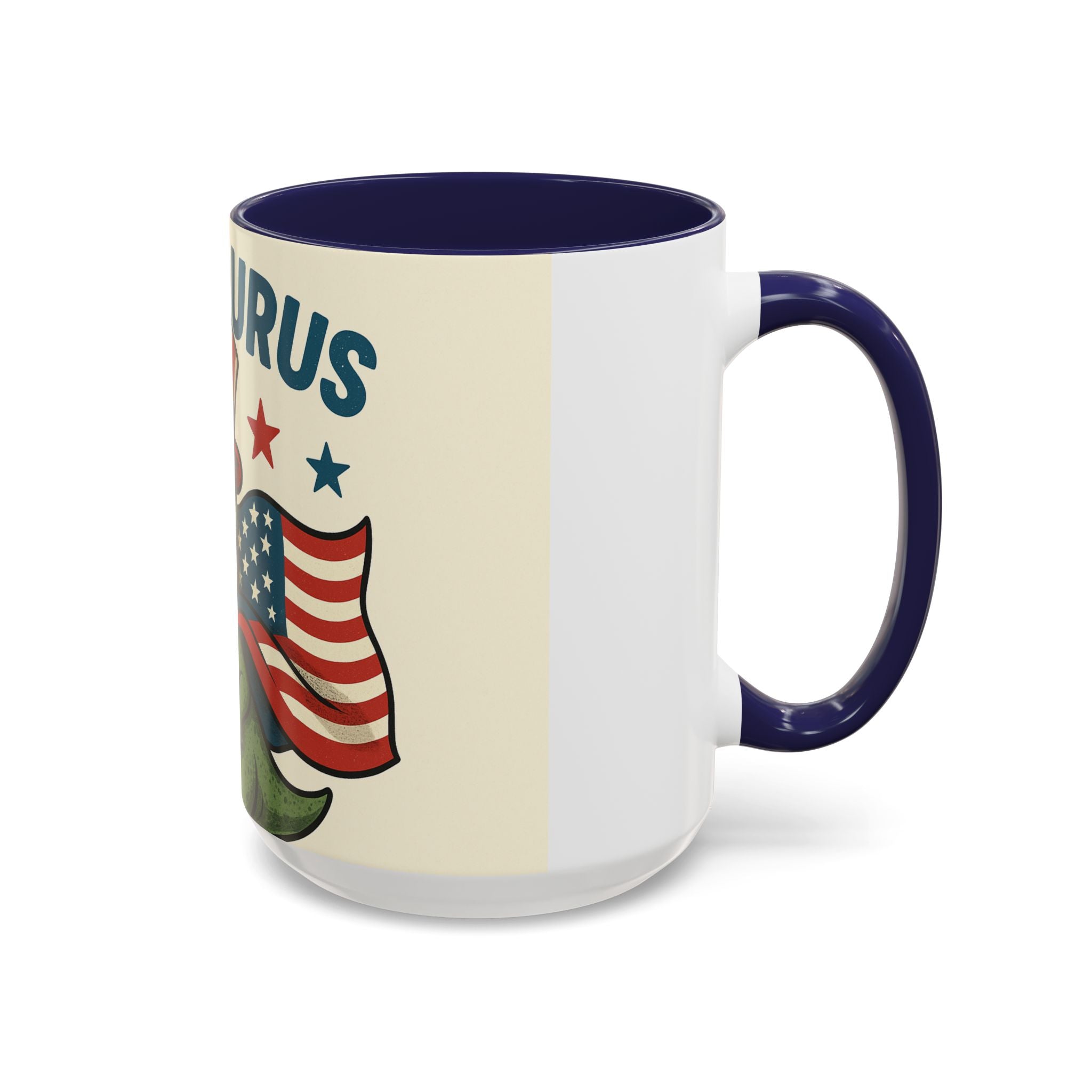 Patriotic Dinosaur Coffee Mug - Fourth of July Gift, Funny Tea Cup, T-Rex Mug, Unique Kid's Drinkware, Best Present for Dino Lovers