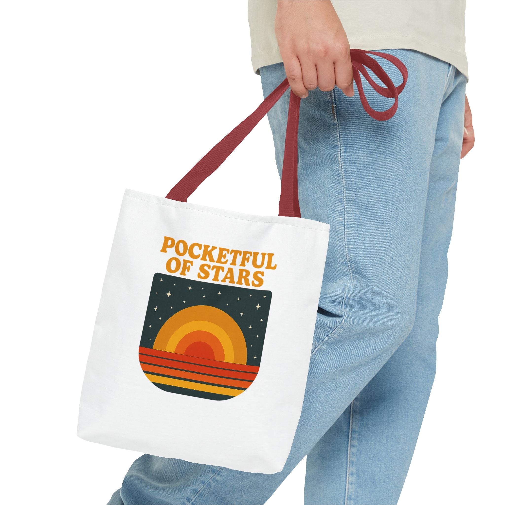 Retro Inspired Tote Bag - Pocketful of Stars, Eco-Friendly Bag, Beach Tote, Gift for Her, Boho Chic Accessory
