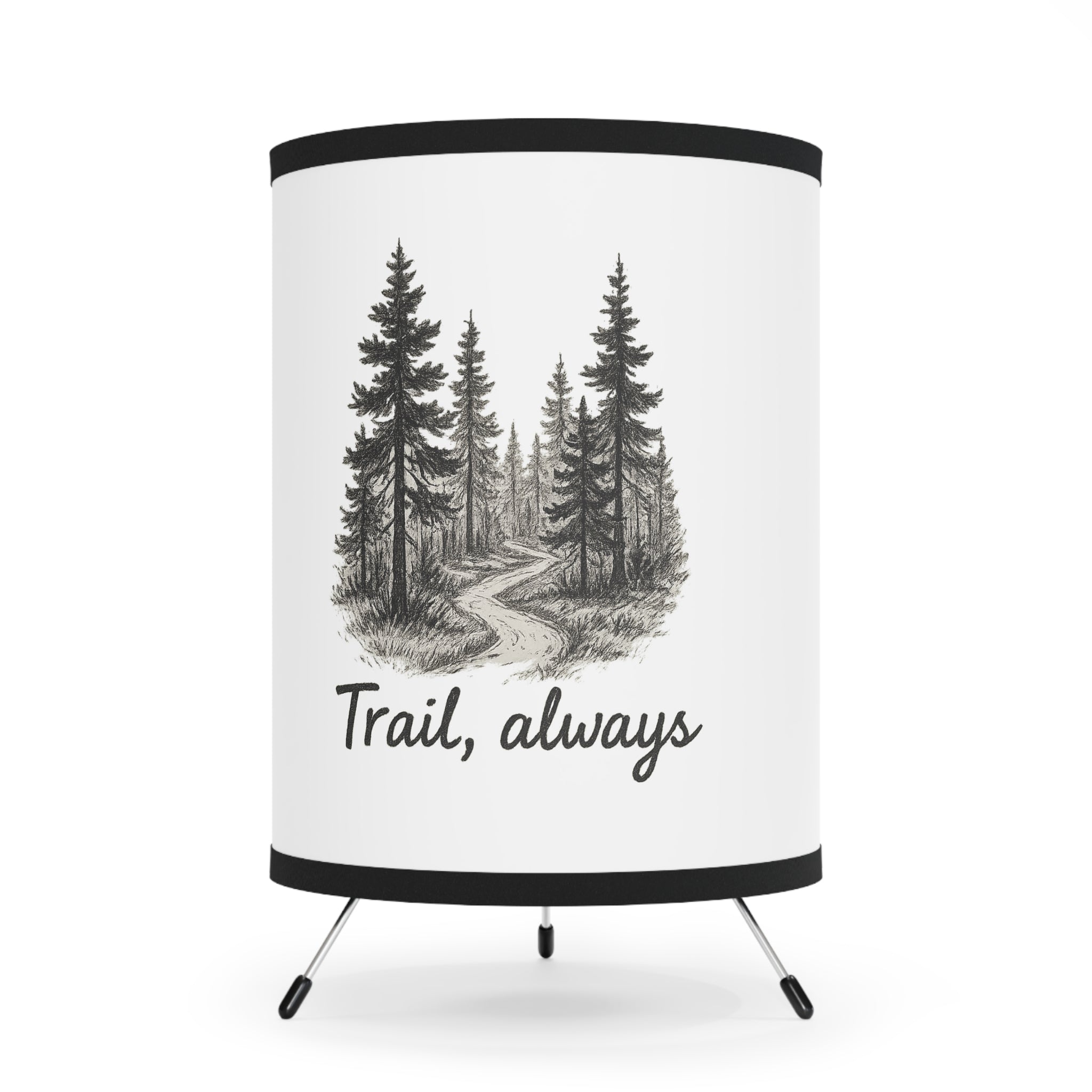 Nature-Inspired Tripod Lamp | Trail Always Décor, Woodland Vibe Lighting, Cozy Home Accessory, Perfect Gift for Outdoor Lovers