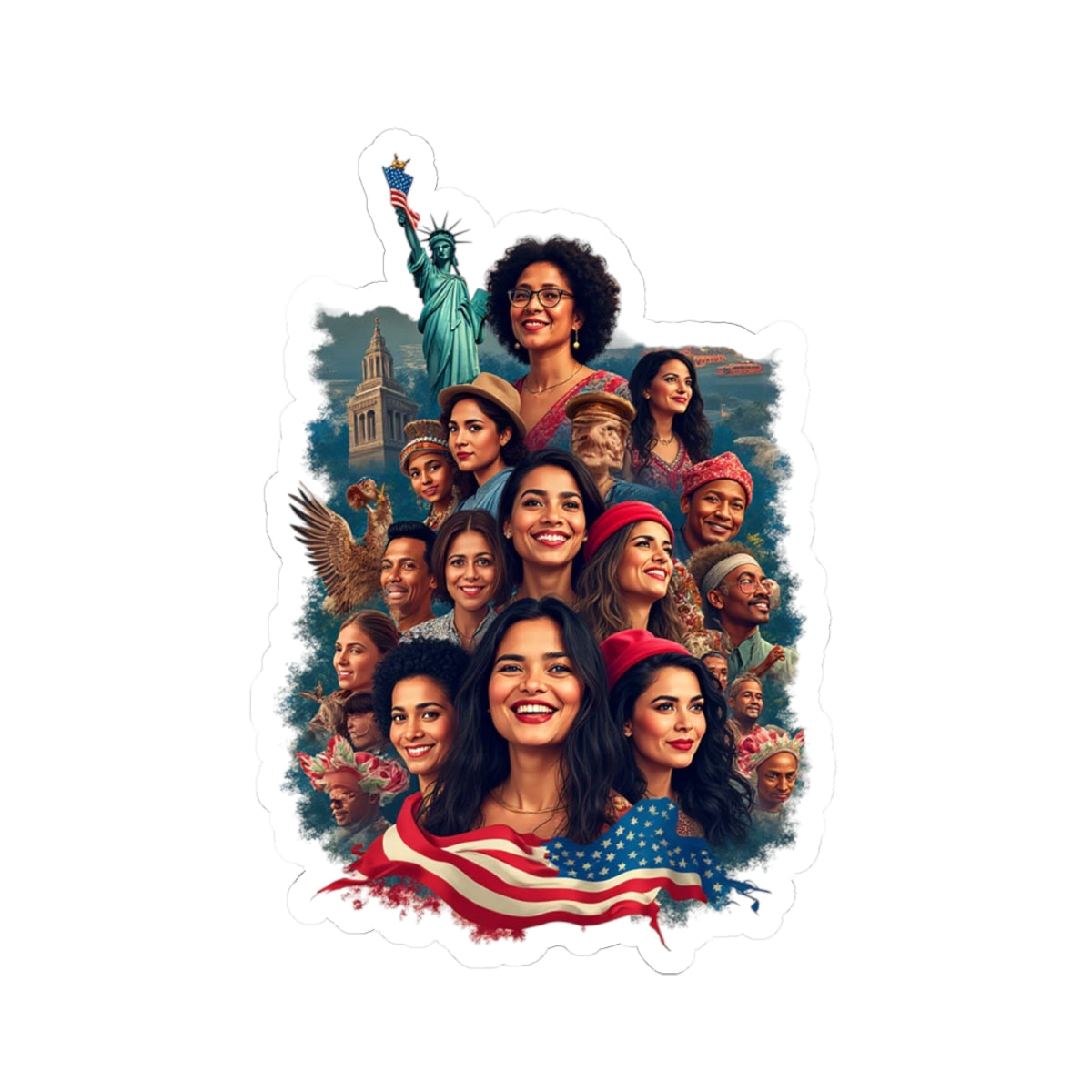 Empowering Cultural Diversity Kiss-Cut Stickers | Celebratory Wall Art, Laptop Decals, Gift for Social Justice Enthusiasts, Holiday Decor