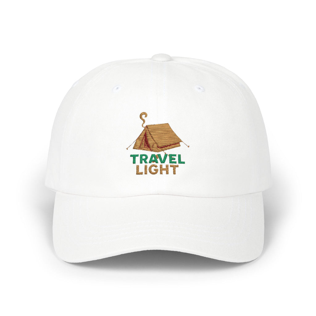 Travel Light Dad Cap | Casual Fashion Hat, Summer Accessory, Gift for Travelers, Outdoor Gear, Vacation Essential