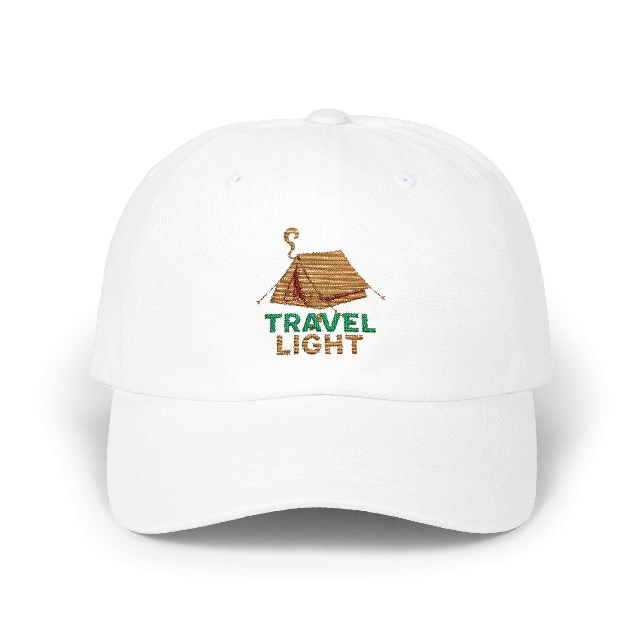 Travel Light Dad Cap | Casual Fashion Hat, Summer Accessory, Gift for Travelers, Outdoor Gear, Vacation Essential