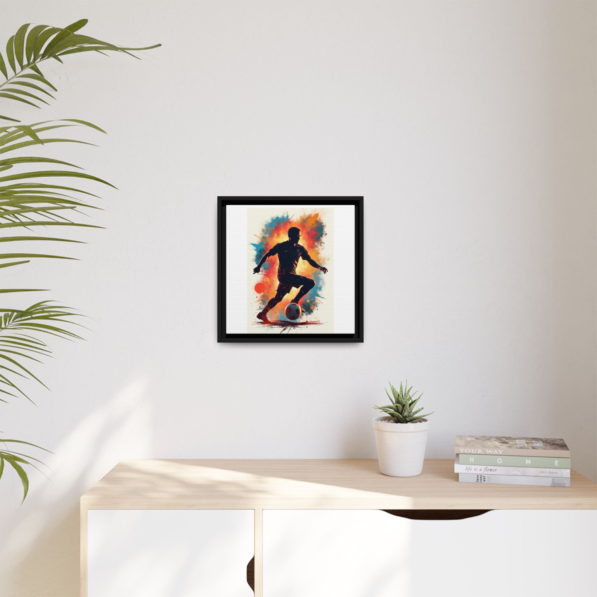 Framed Soccer Art Print, Colorful Sports Decor, Wall Art for Athletes, Gift for Soccer Fans, Home Decor for Sports Lovers