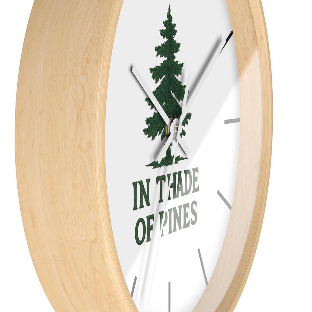 Rustic Forest Wall Clock - In The Shade Of Pines Decor, Nature Lover Gift, Cabin Wall Art, Home Decor, Eco-Friendly Timepiece