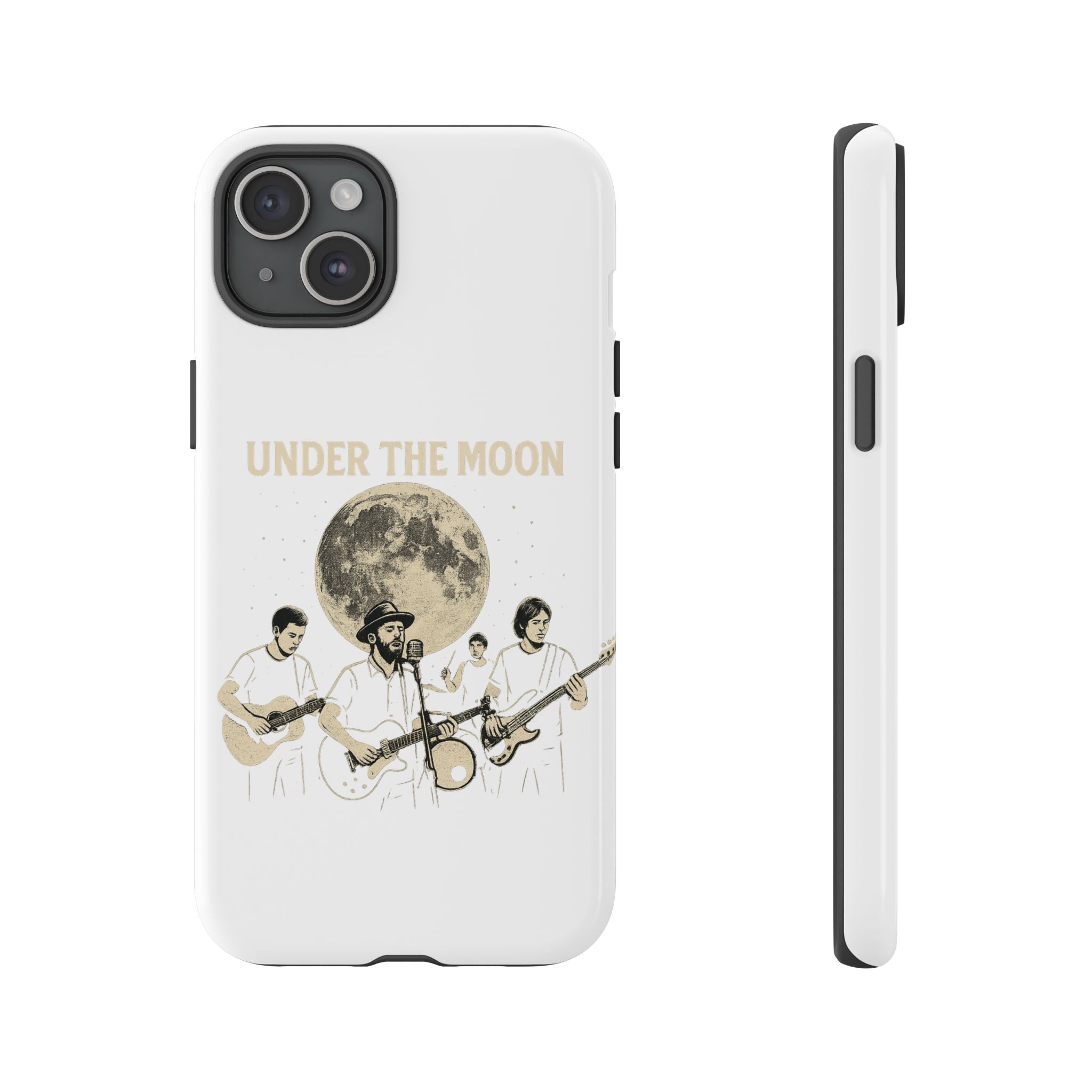 Moonlit Music Phone Case, Stellar Band Phone Cover, Celestial Gift for Music Lovers, Under the Moon Design, Festival Accessories