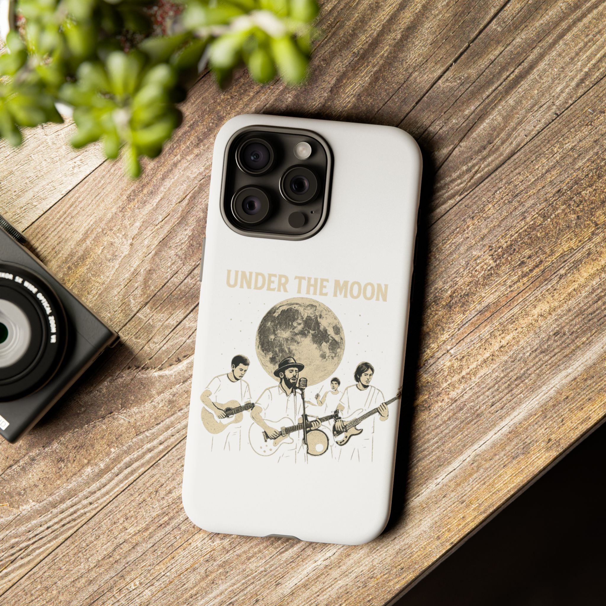 Moonlit Music Phone Case, Stellar Band Phone Cover, Celestial Gift for Music Lovers, Under the Moon Design, Festival Accessories