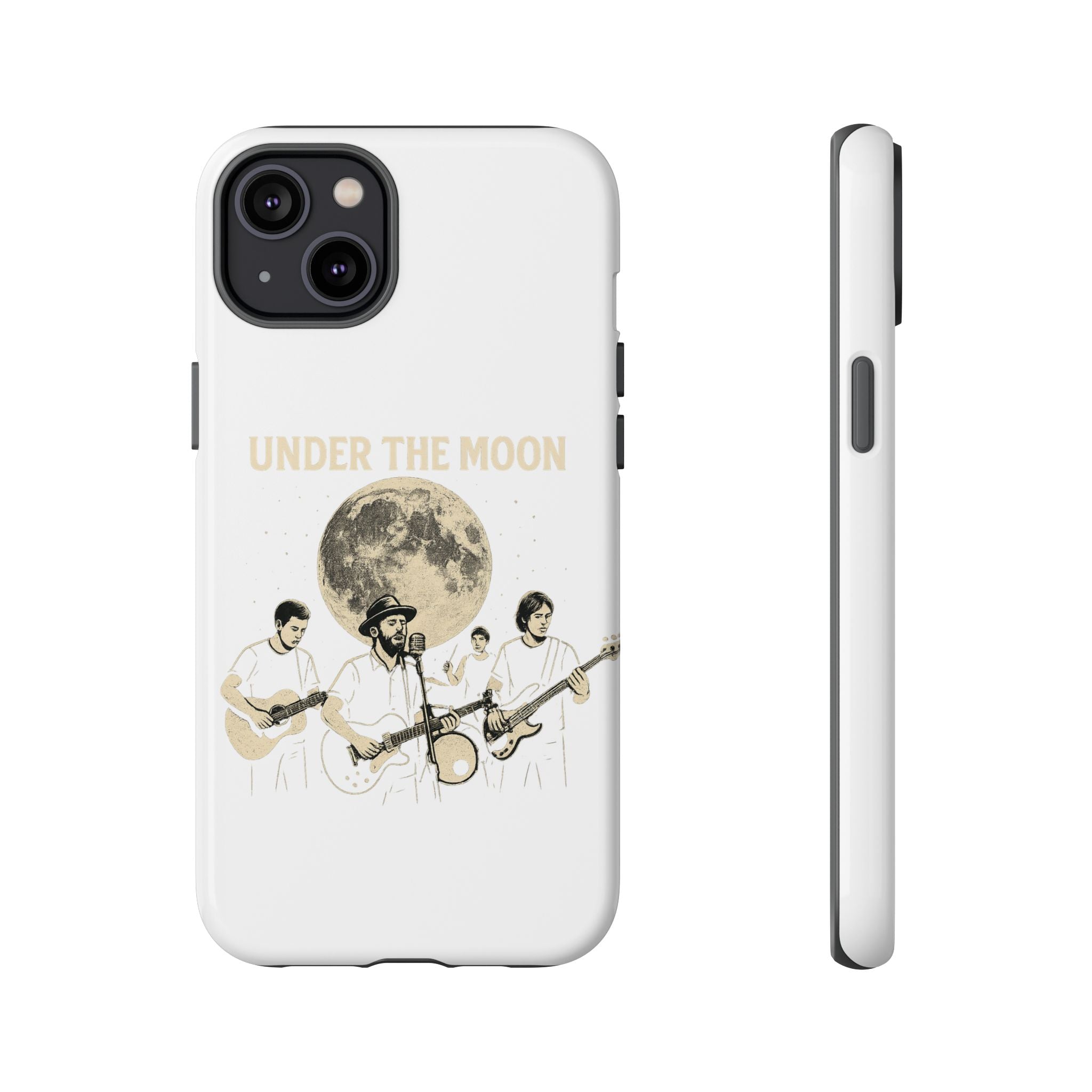 Moonlit Music Phone Case, Stellar Band Phone Cover, Celestial Gift for Music Lovers, Under the Moon Design, Festival Accessories