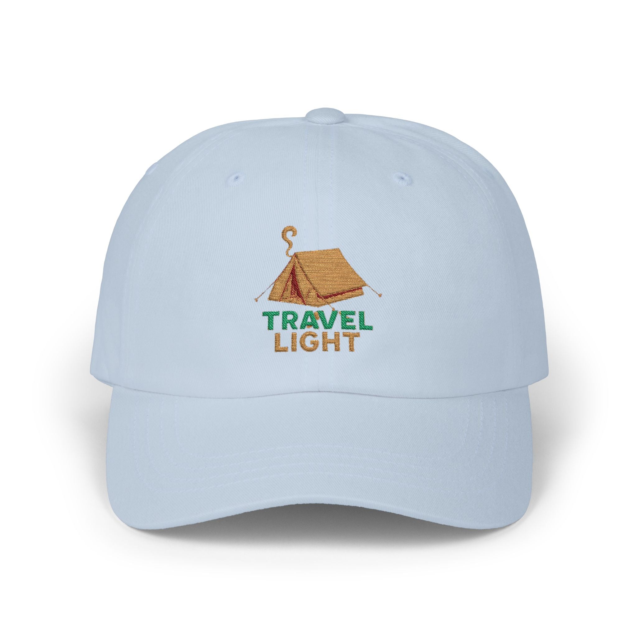 Travel Light Dad Cap | Casual Fashion Hat, Summer Accessory, Gift for Travelers, Outdoor Gear, Vacation Essential