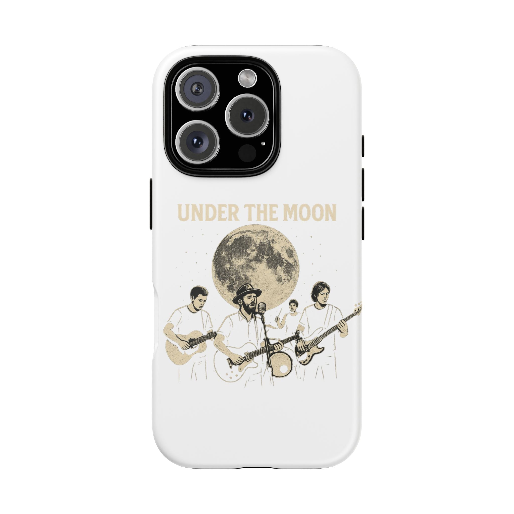 Moonlit Music Phone Case, Stellar Band Phone Cover, Celestial Gift for Music Lovers, Under the Moon Design, Festival Accessories