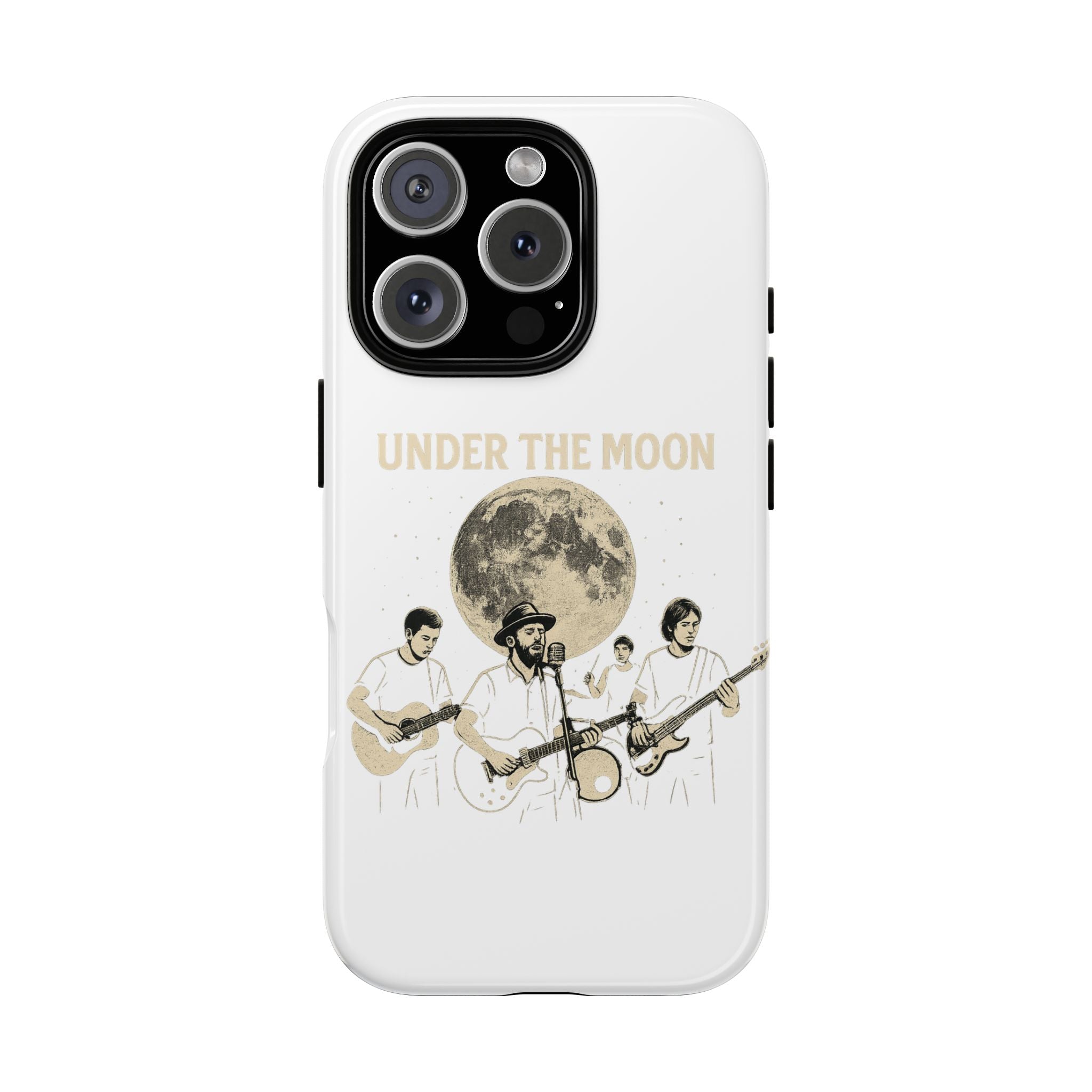 Moonlit Music Phone Case, Stellar Band Phone Cover, Celestial Gift for Music Lovers, Under the Moon Design, Festival Accessories