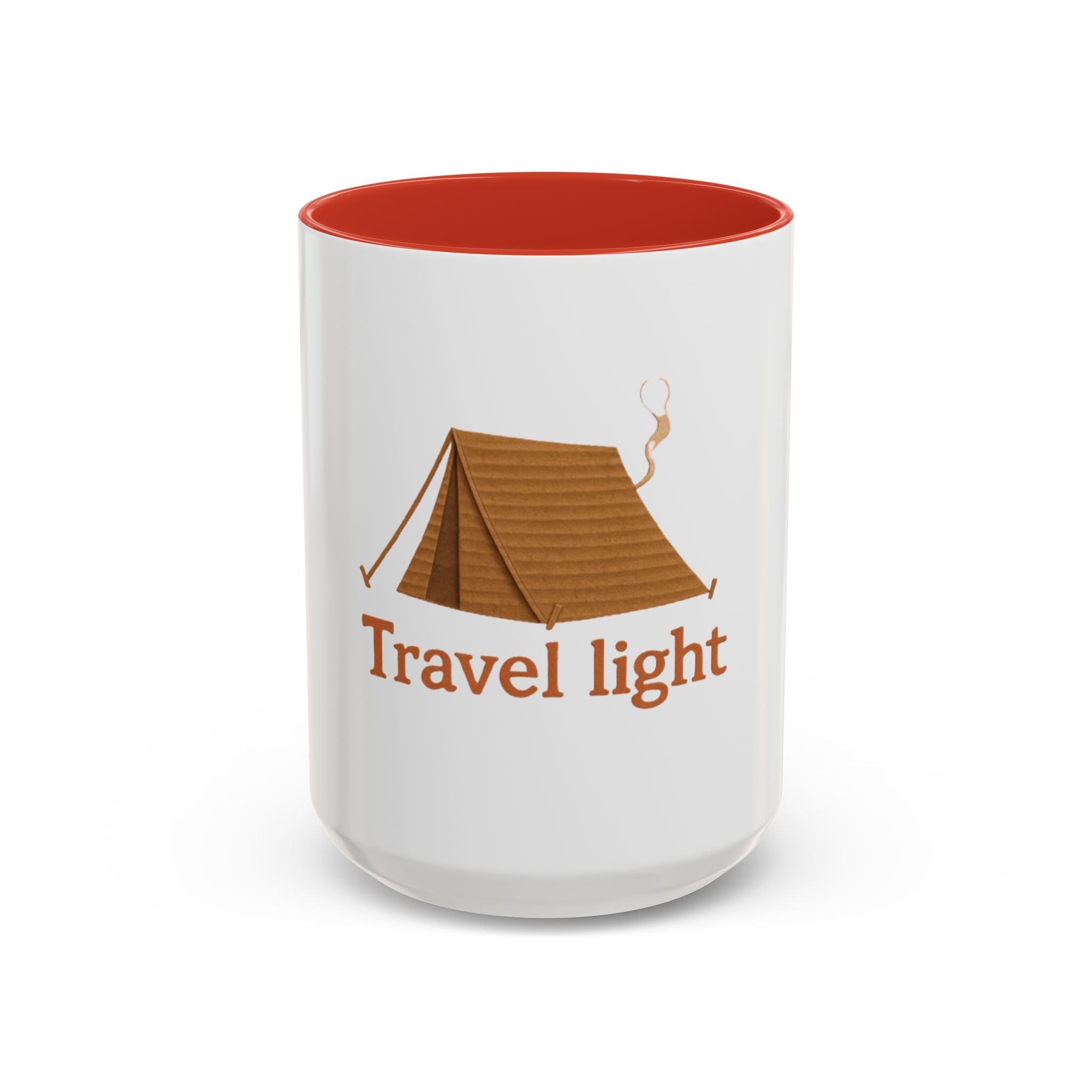 Travel Light Camping Coffee Mug, Adventure Mug, Outdoor Lover Gift, Camper's Accessory, Motivational Coffee Cup, Road Trip Essential