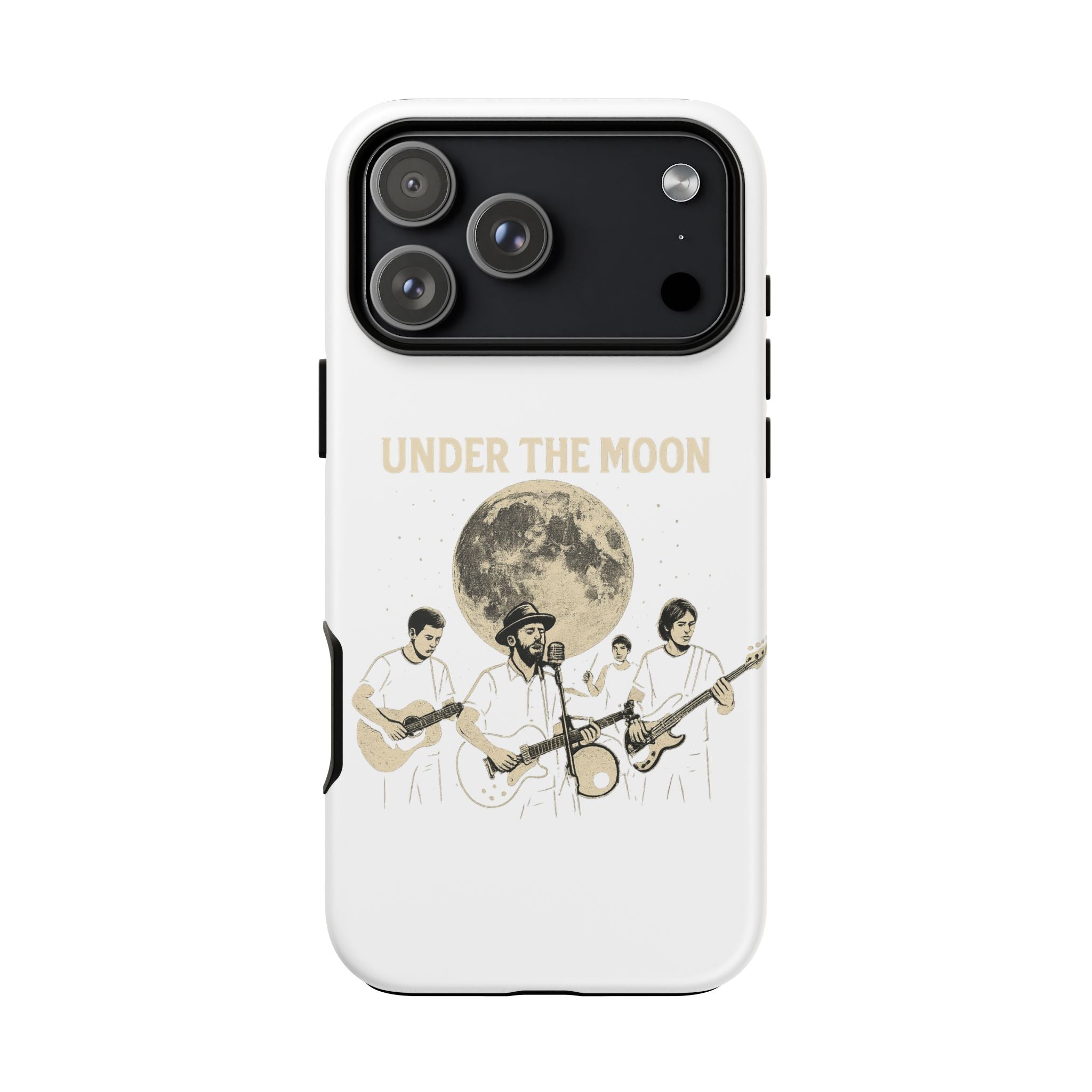 Moonlit Music Phone Case, Stellar Band Phone Cover, Celestial Gift for Music Lovers, Under the Moon Design, Festival Accessories