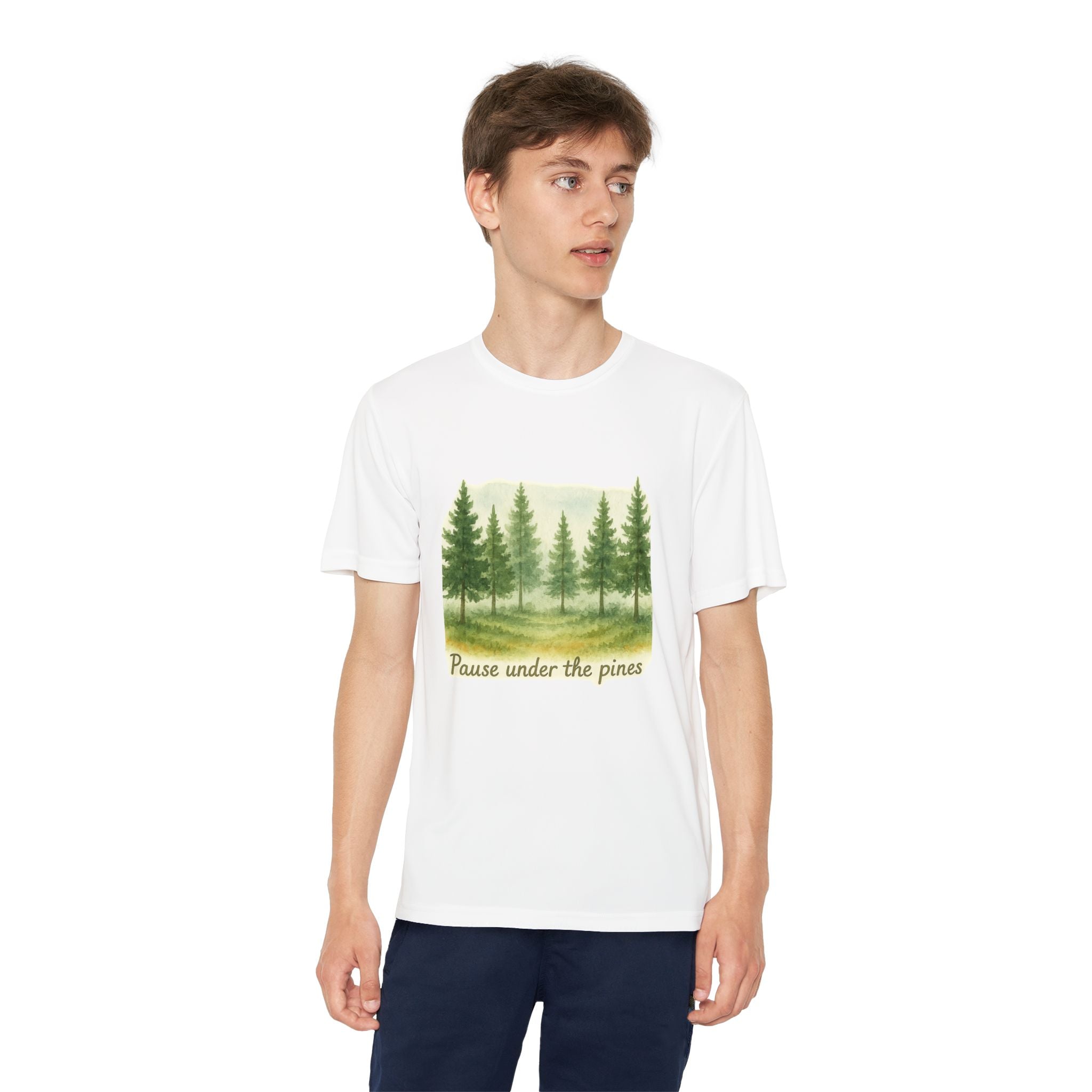 Youth Nature Tee - Pause Under the Pines, Kids Outdoor Shirt, Summer Camp Apparel, Eco-Friendly Youth T-Shirt, Forest Adventure Top