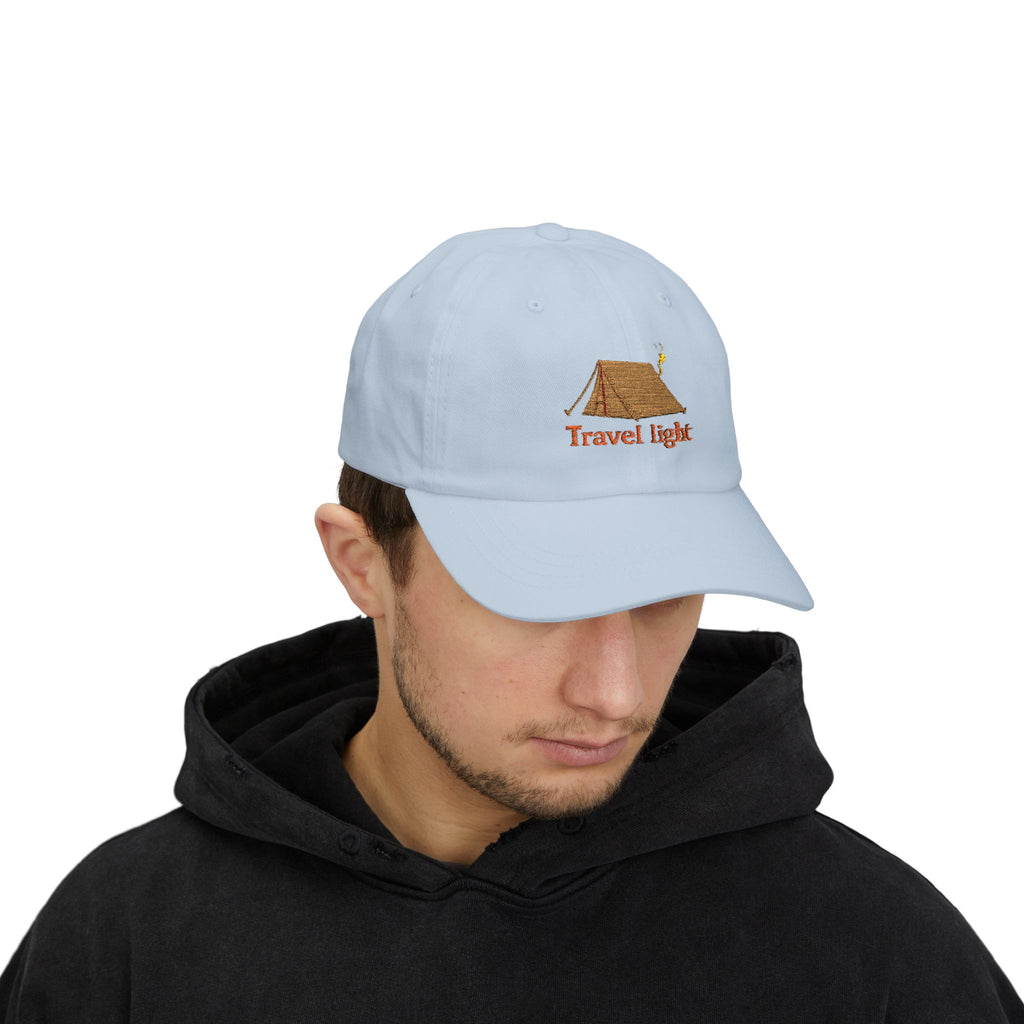 Travel Light Classic Dad Cap | Outdoor Adventure Baseball Hat | Gift for Campers | Summer Caps | Hiking Hats | Casual Sun Hat