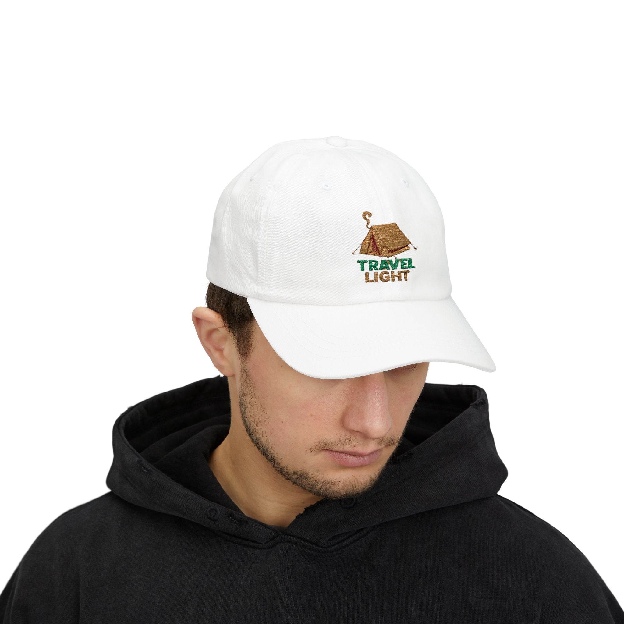 Travel Light Dad Cap | Casual Fashion Hat, Summer Accessory, Gift for Travelers, Outdoor Gear, Vacation Essential