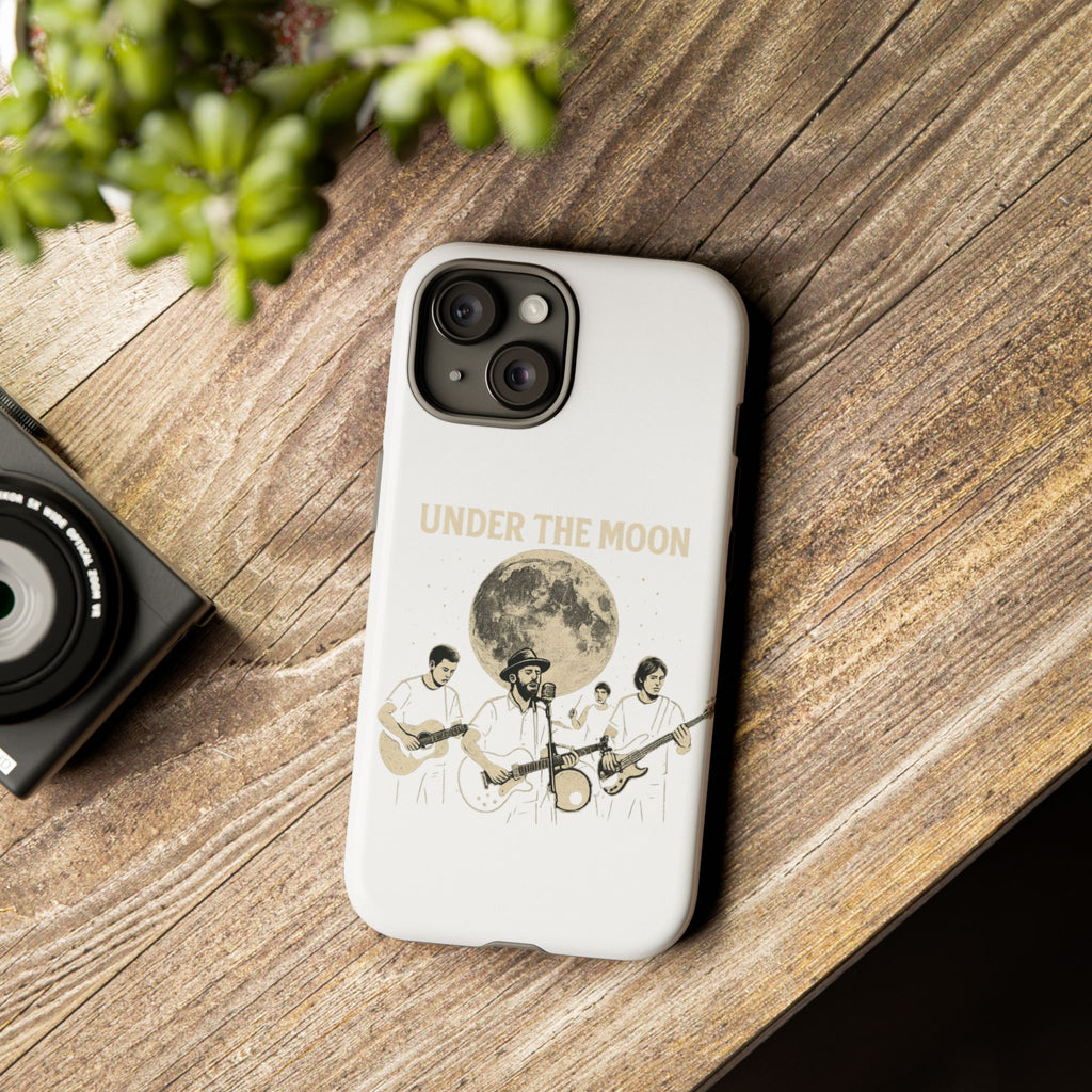 Moonlit Music Phone Case, Stellar Band Phone Cover, Celestial Gift for Music Lovers, Under the Moon Design, Festival Accessories