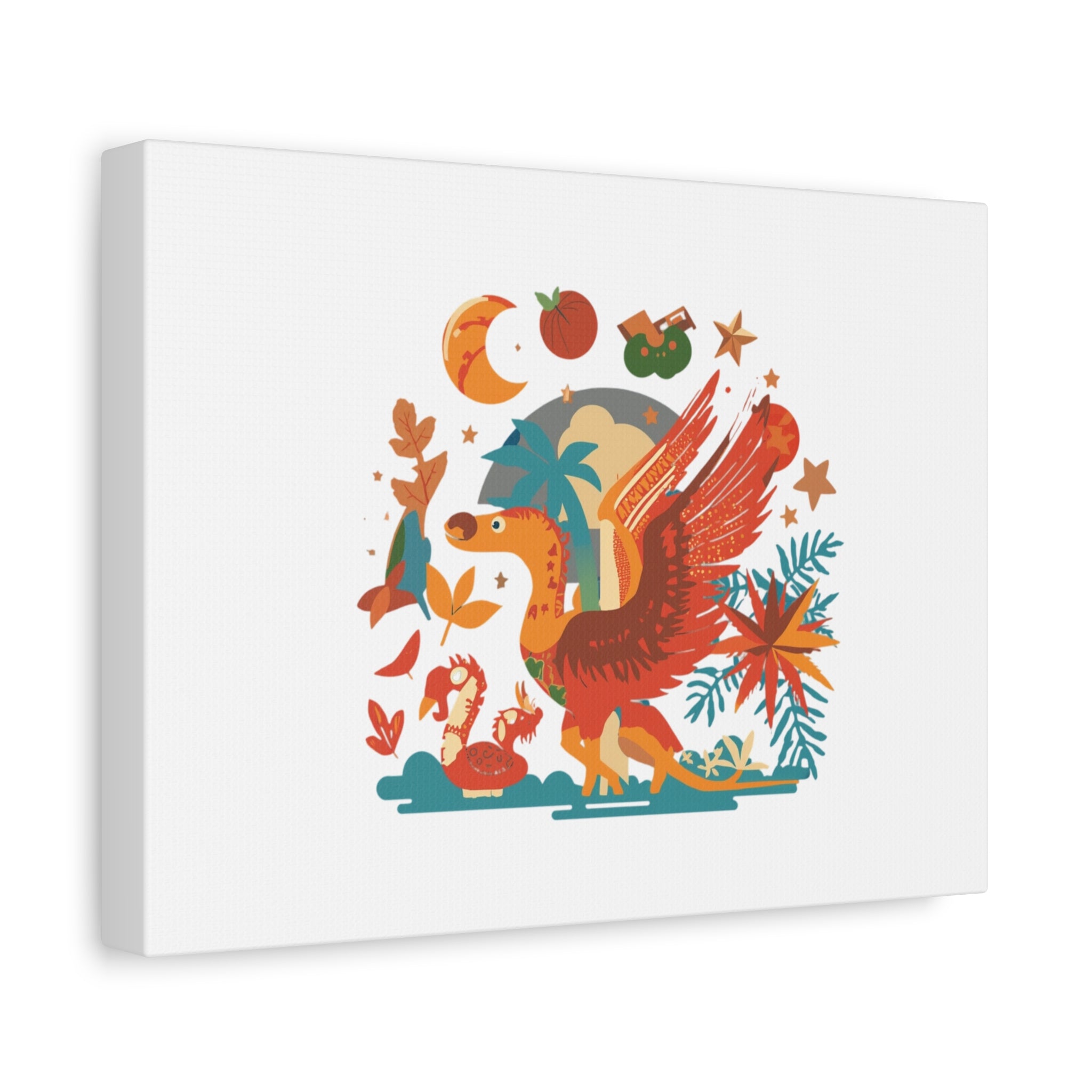 Vibrant Mythical Creature Wall Art, Colorful Canvas Decor, Perfect for Home, Gifts, or Unique Art Display