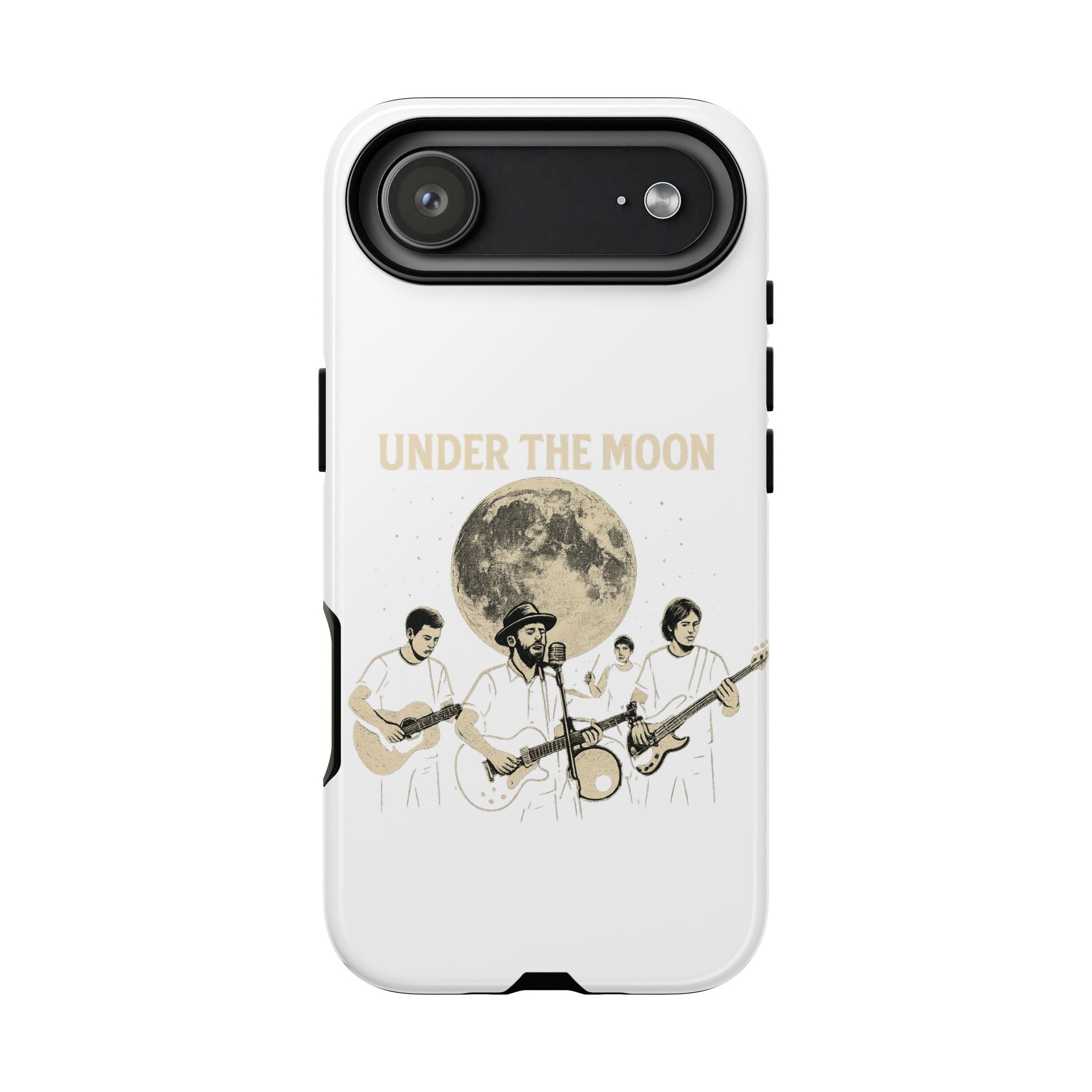 Moonlit Music Phone Case, Stellar Band Phone Cover, Celestial Gift for Music Lovers, Under the Moon Design, Festival Accessories