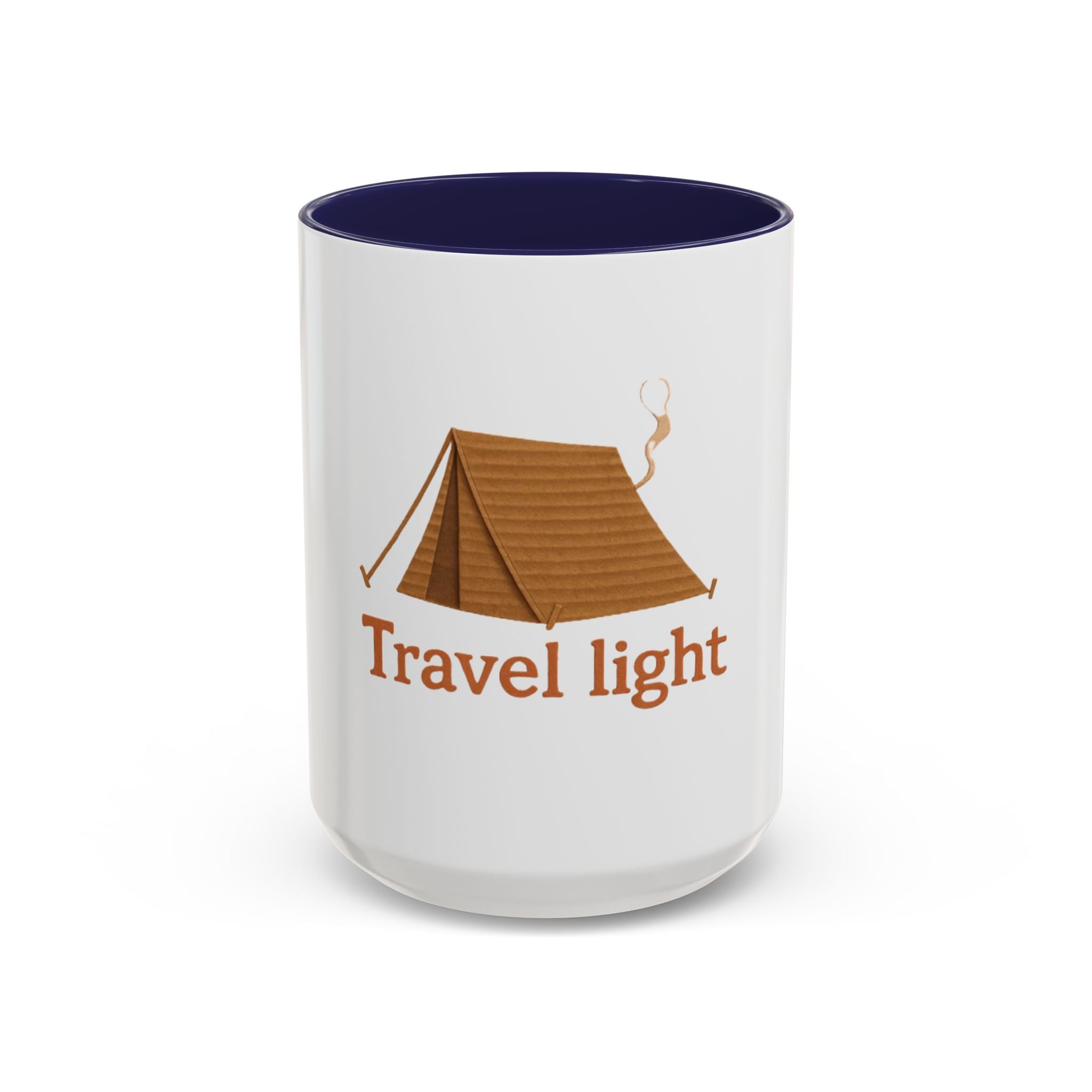 Travel Light Camping Coffee Mug, Adventure Mug, Outdoor Lover Gift, Camper's Accessory, Motivational Coffee Cup, Road Trip Essential