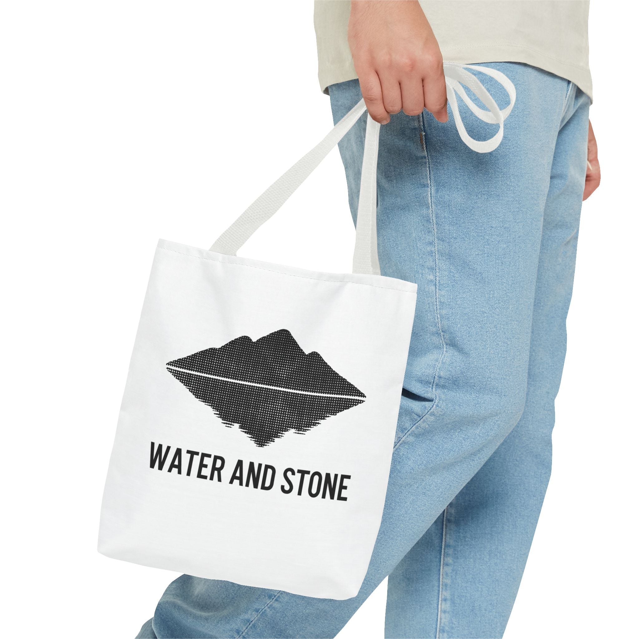 Modern Water and Stone Tote Bag | Eco-Friendly Shopping, Beach, Gym, Travel, Everyday Use