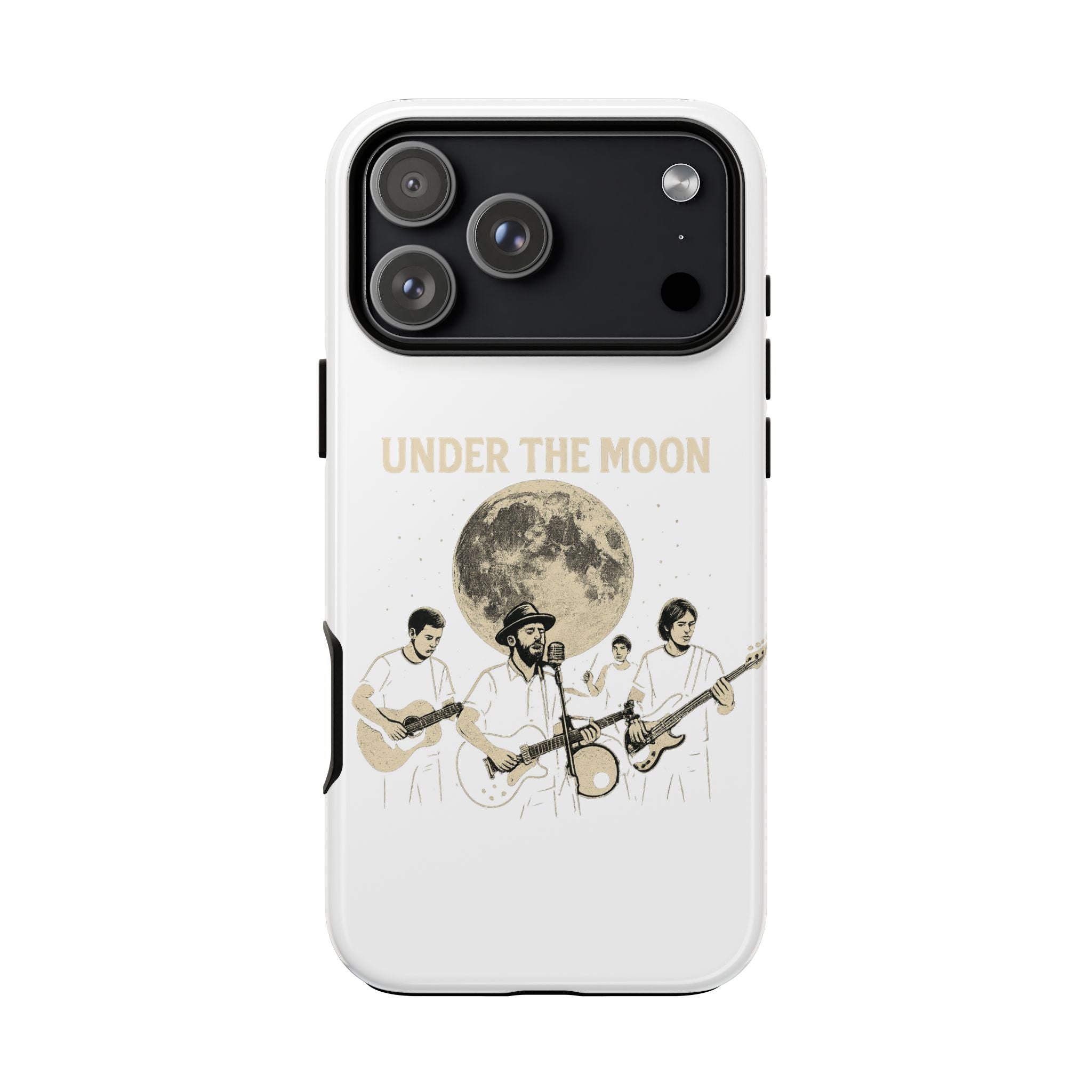 Moonlit Music Phone Case, Stellar Band Phone Cover, Celestial Gift for Music Lovers, Under the Moon Design, Festival Accessories