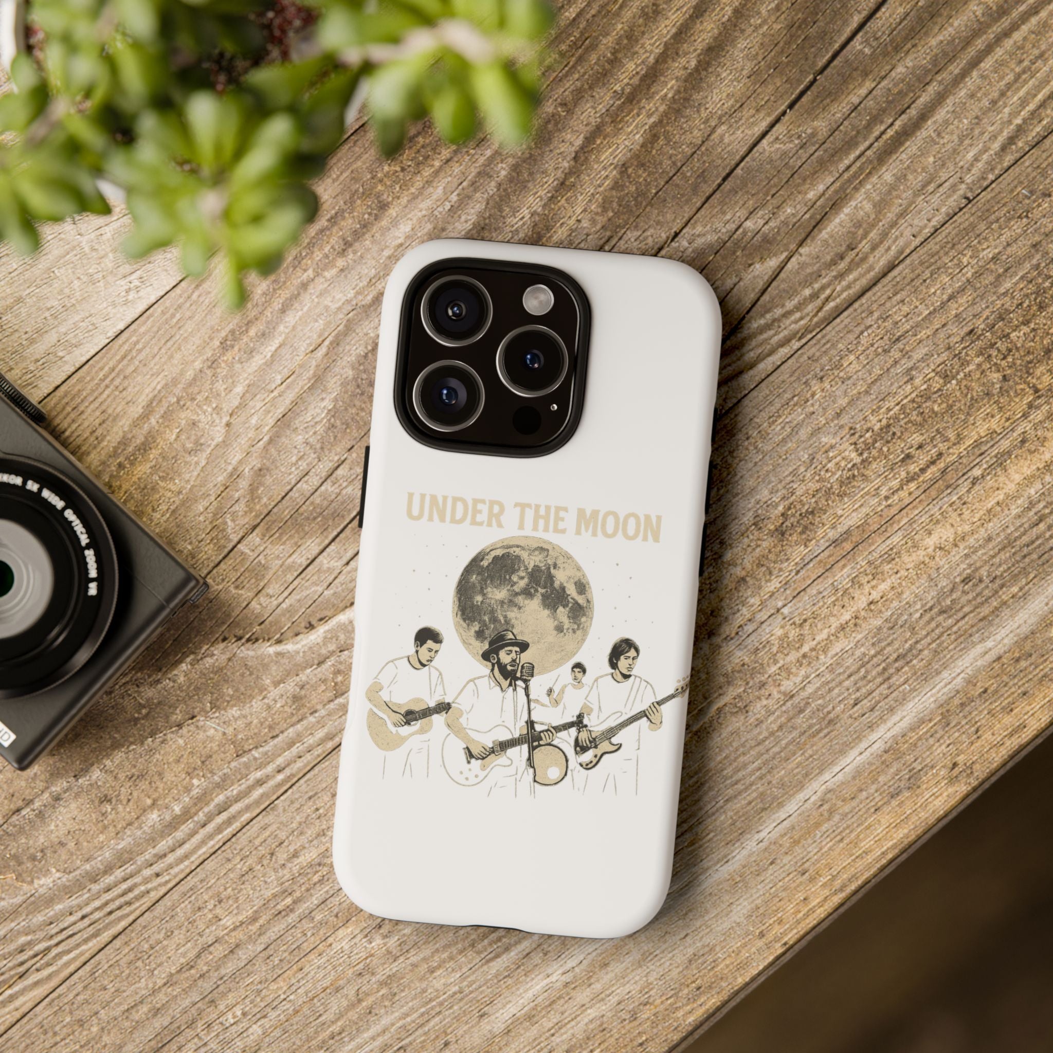 Moonlit Music Phone Case, Stellar Band Phone Cover, Celestial Gift for Music Lovers, Under the Moon Design, Festival Accessories