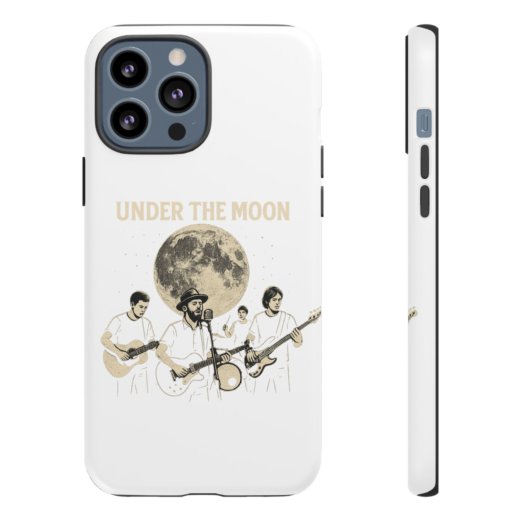 Moonlit Music Phone Case, Stellar Band Phone Cover, Celestial Gift for Music Lovers, Under the Moon Design, Festival Accessories