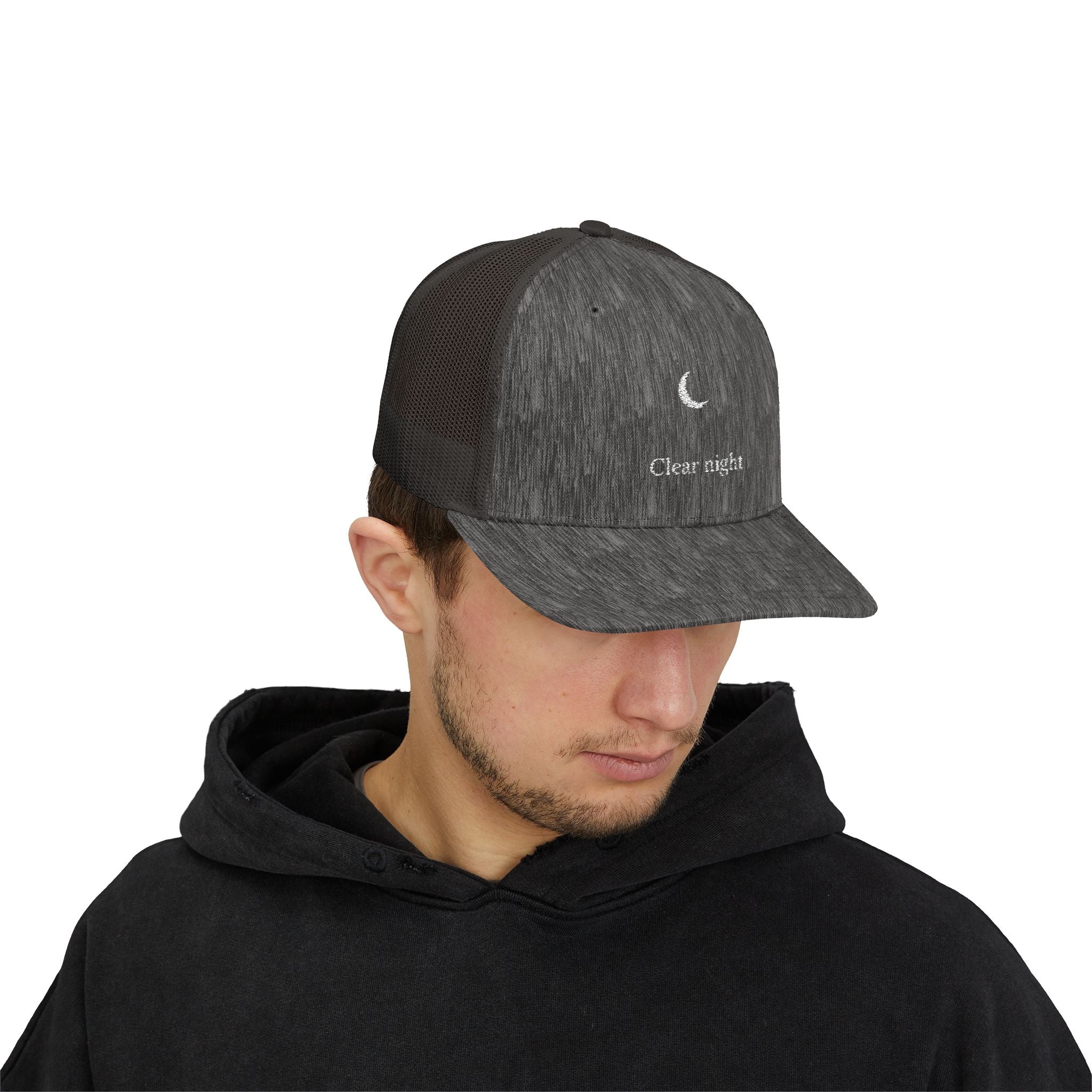 Clear Night Snapback Trucker Cap, Custom Cap, Casual Hat, Outdoor Gear, Festival Accessory, Night Sky Fashion