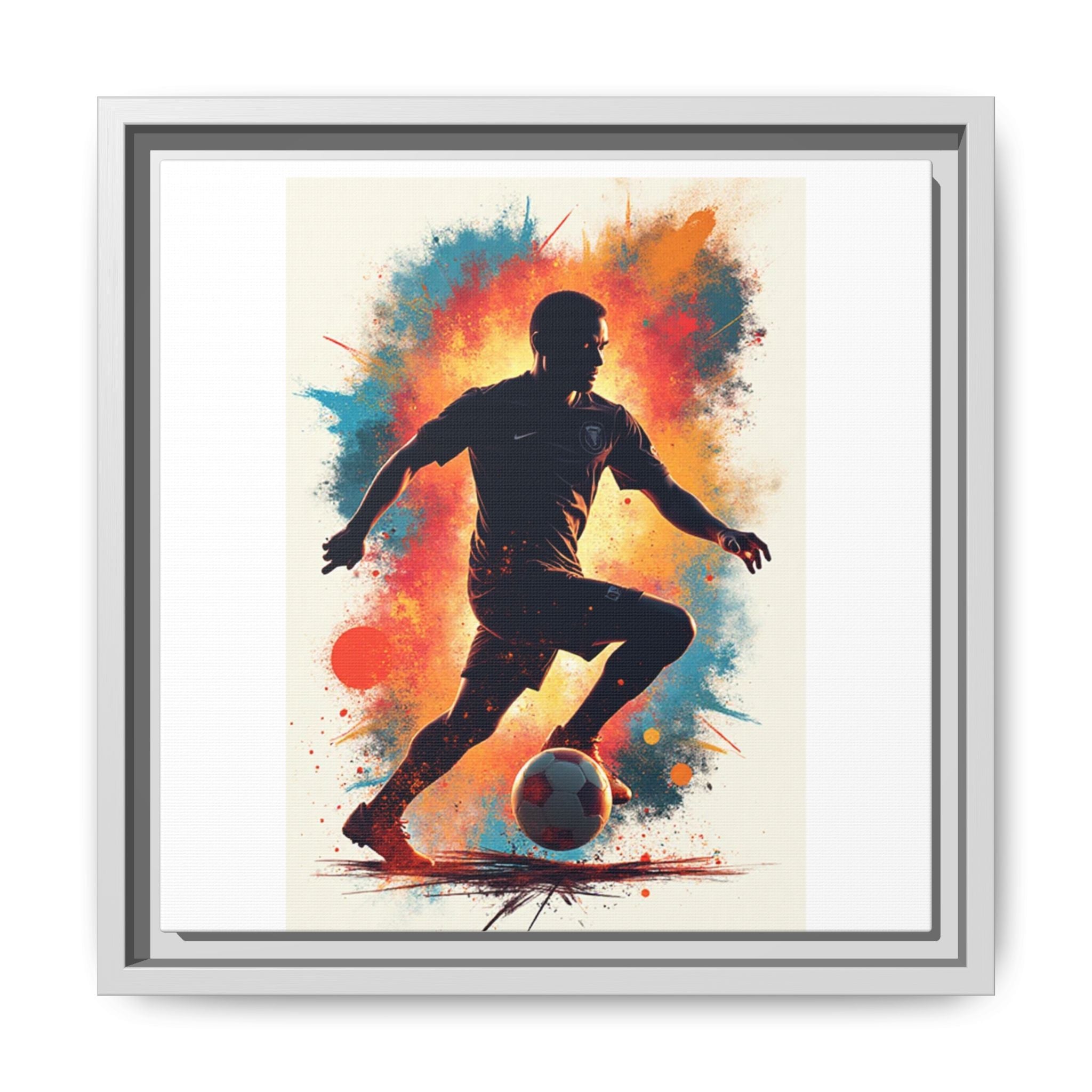 Framed Soccer Art Print, Colorful Sports Decor, Wall Art for Athletes, Gift for Soccer Fans, Home Decor for Sports Lovers
