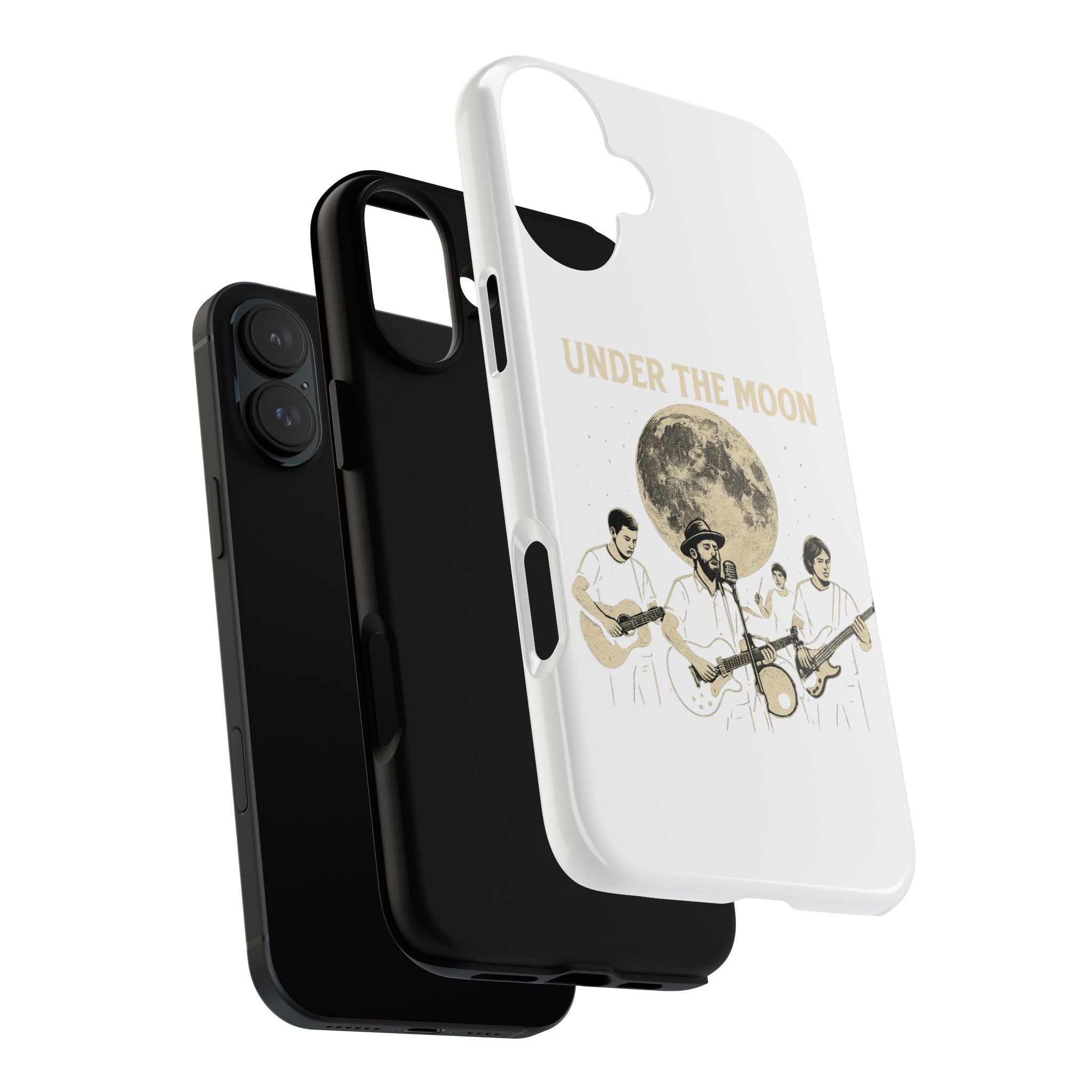Moonlit Music Phone Case, Stellar Band Phone Cover, Celestial Gift for Music Lovers, Under the Moon Design, Festival Accessories
