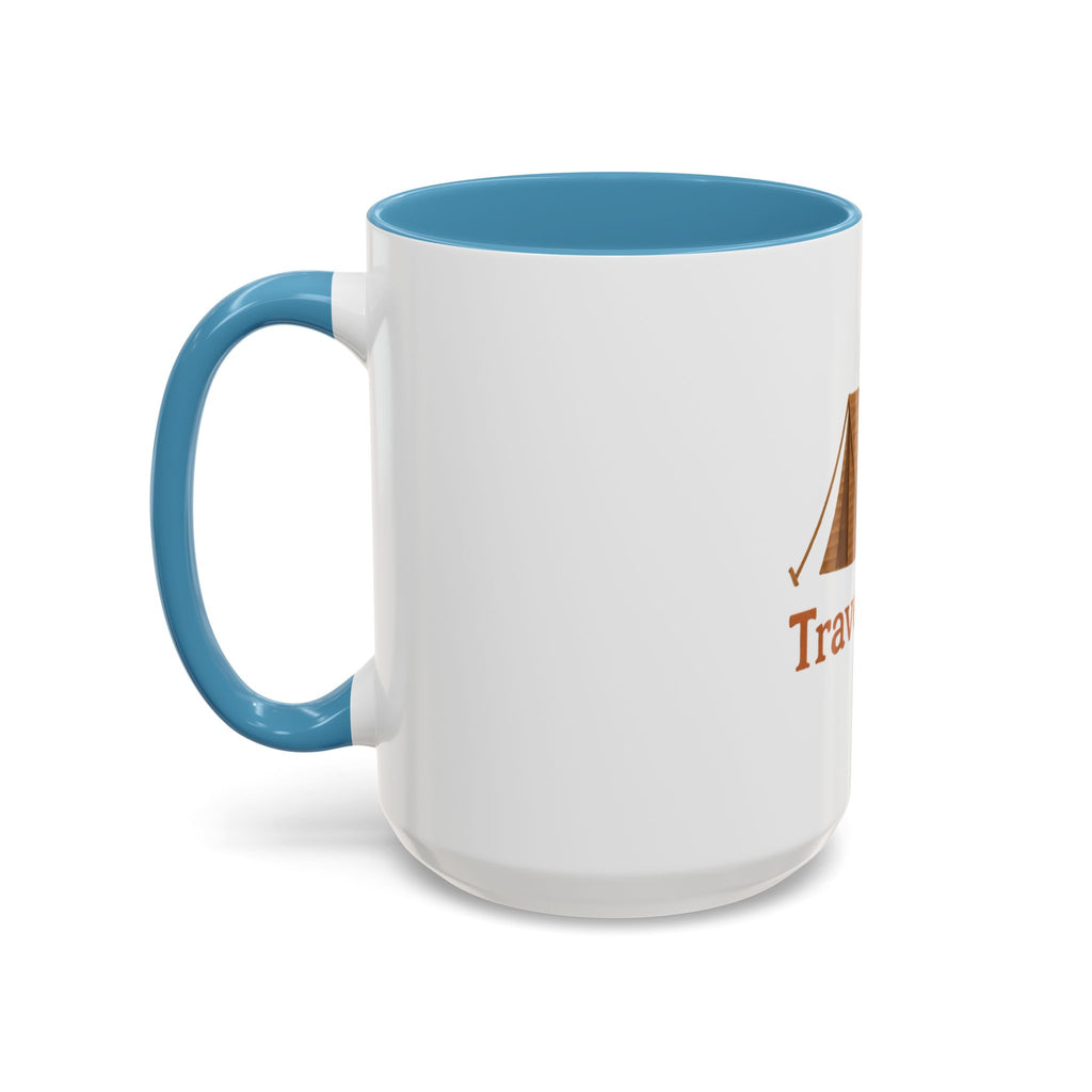Travel Light Camping Coffee Mug, Adventure Mug, Outdoor Lover Gift, Camper's Accessory, Motivational Coffee Cup, Road Trip Essential