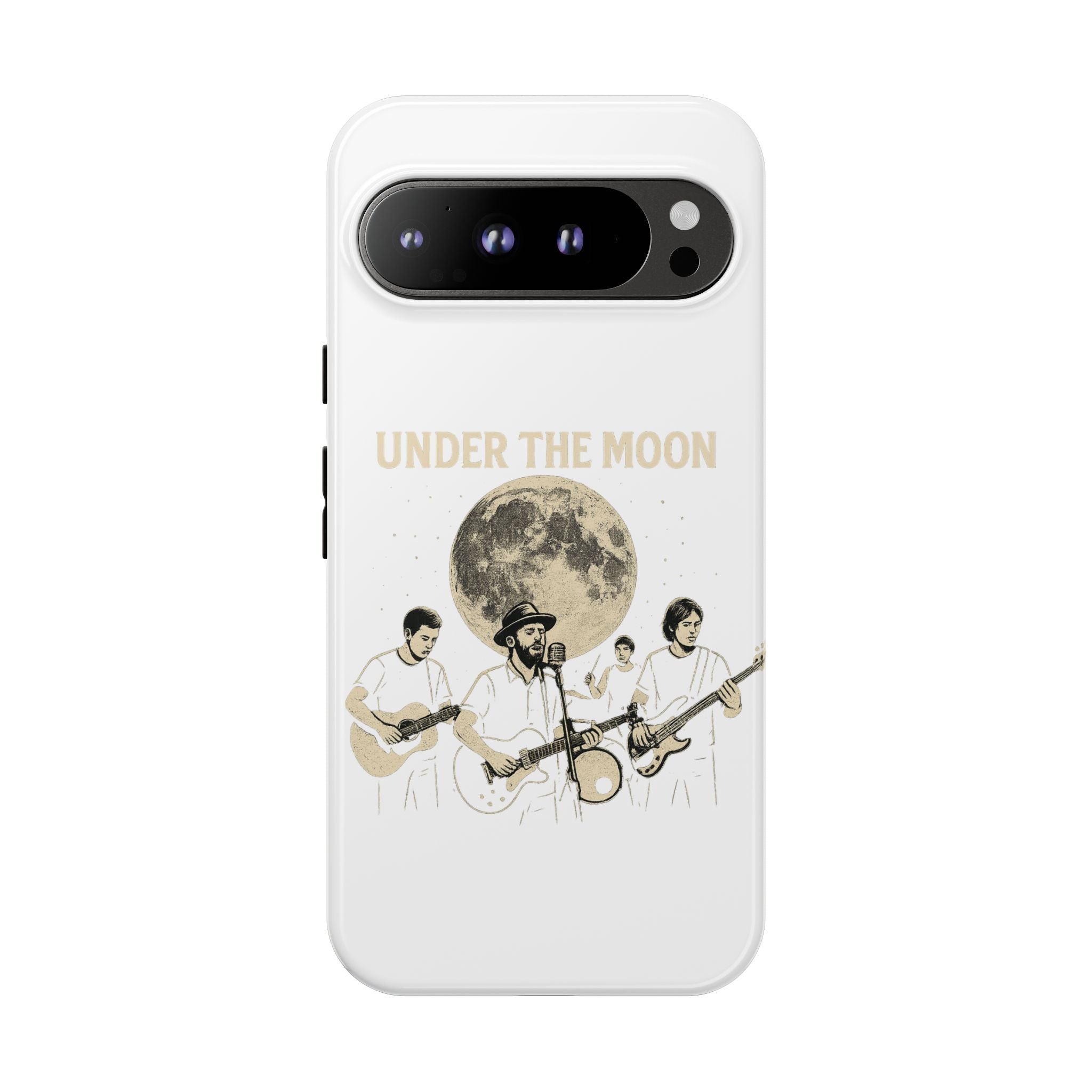 Moonlit Music Phone Case, Stellar Band Phone Cover, Celestial Gift for Music Lovers, Under the Moon Design, Festival Accessories