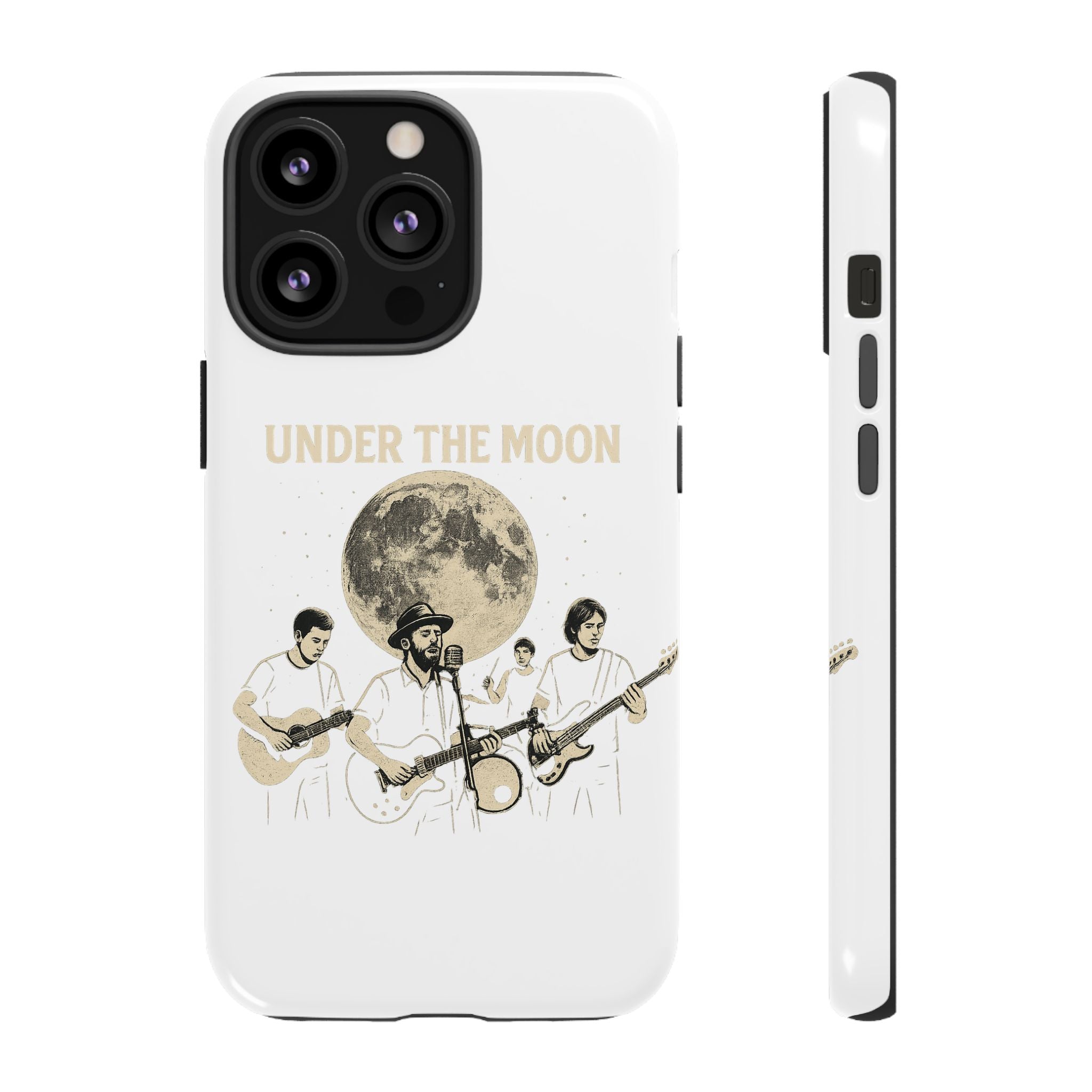 Moonlit Music Phone Case, Stellar Band Phone Cover, Celestial Gift for Music Lovers, Under the Moon Design, Festival Accessories