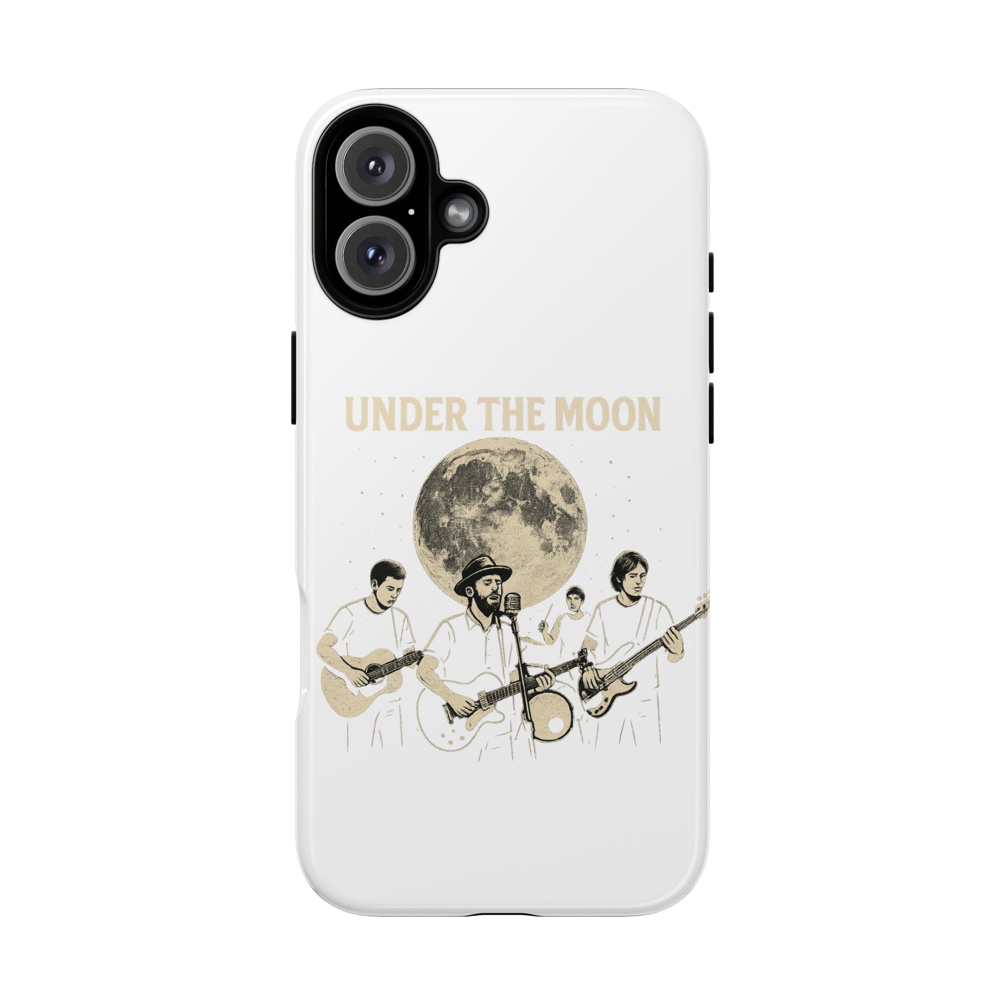 Moonlit Music Phone Case, Stellar Band Phone Cover, Celestial Gift for Music Lovers, Under the Moon Design, Festival Accessories