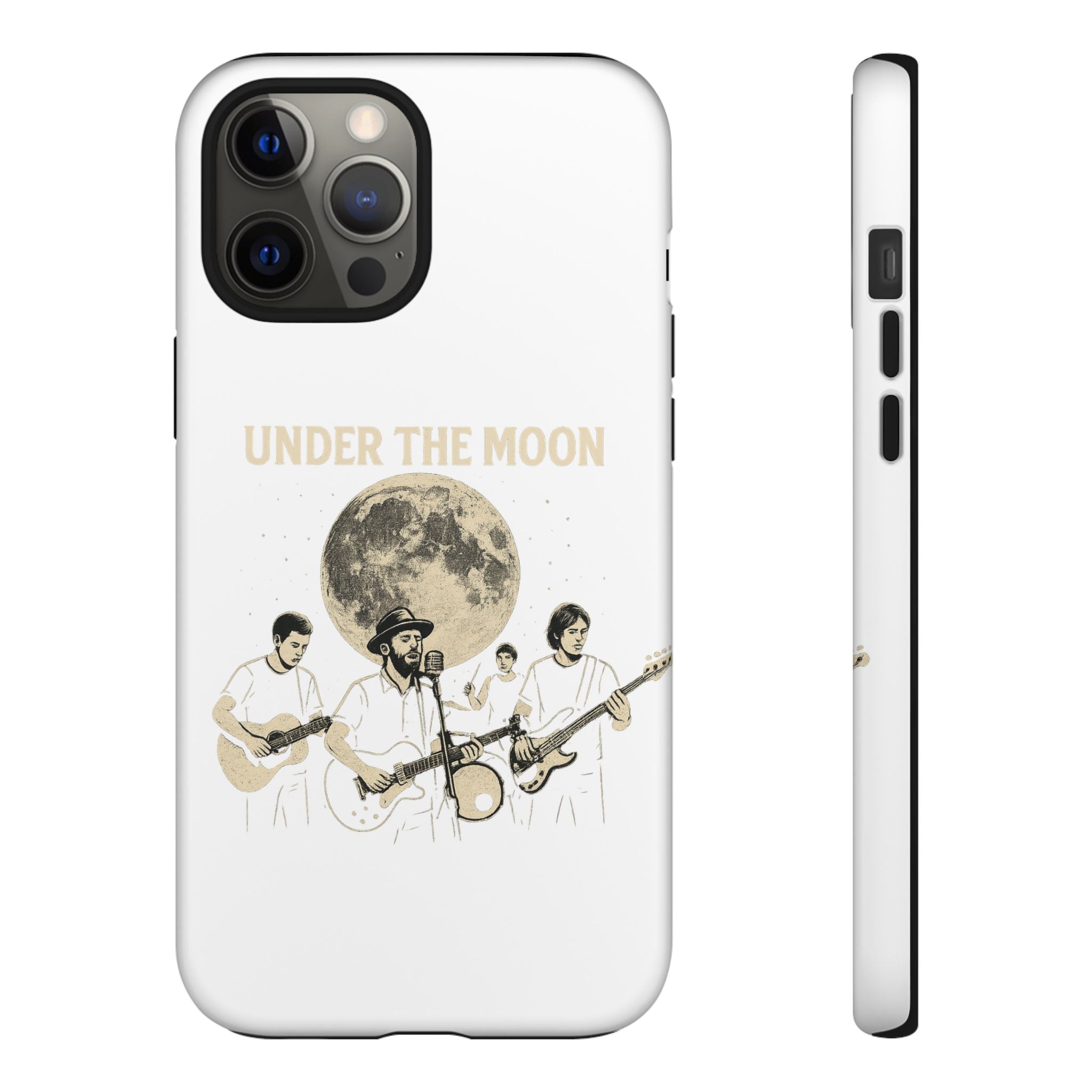 Moonlit Music Phone Case, Stellar Band Phone Cover, Celestial Gift for Music Lovers, Under the Moon Design, Festival Accessories