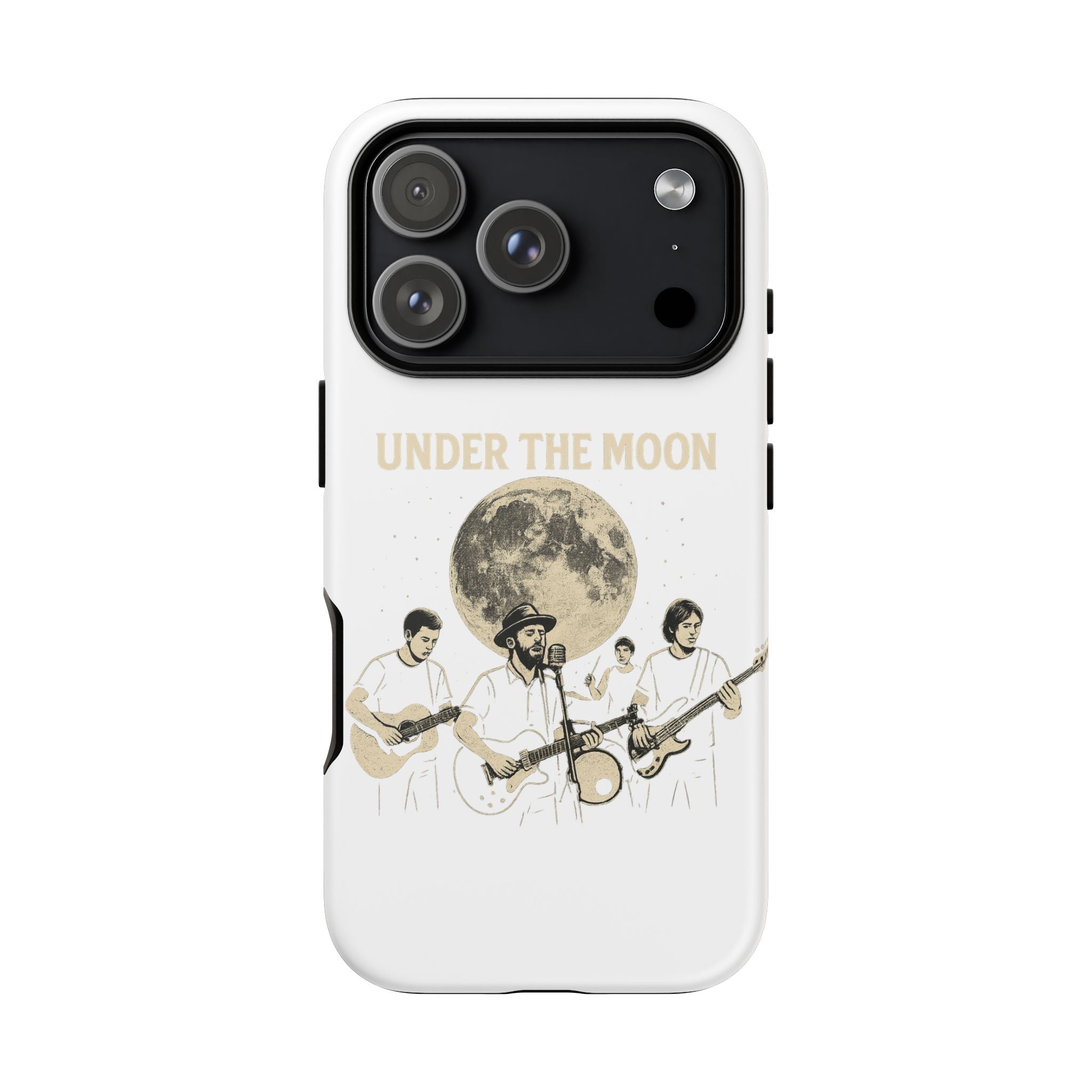 Moonlit Music Phone Case, Stellar Band Phone Cover, Celestial Gift for Music Lovers, Under the Moon Design, Festival Accessories