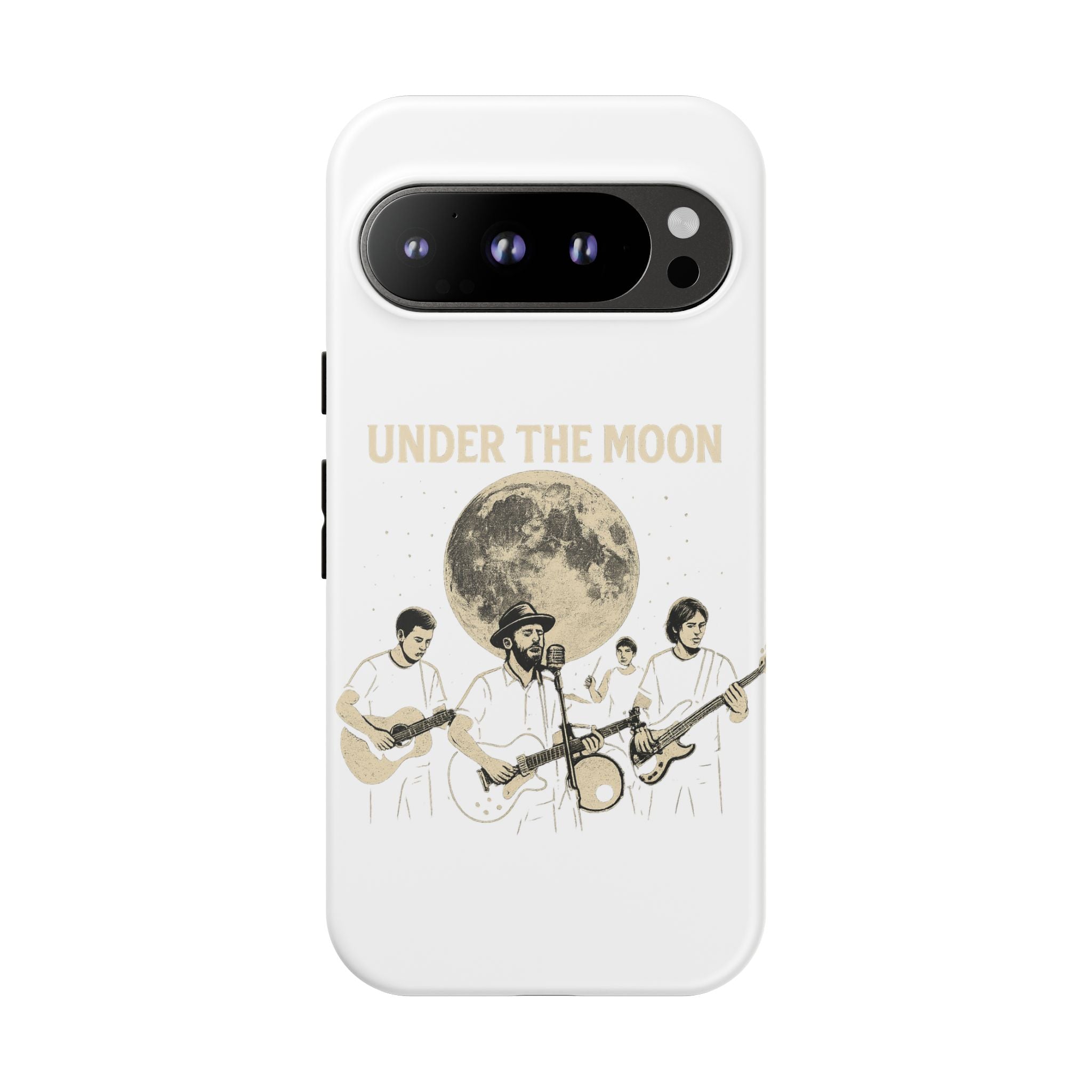 Moonlit Music Phone Case, Stellar Band Phone Cover, Celestial Gift for Music Lovers, Under the Moon Design, Festival Accessories
