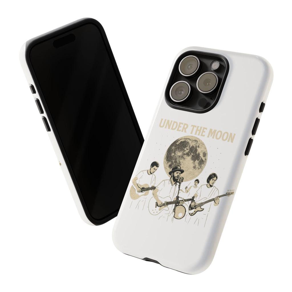 Moonlit Music Phone Case, Stellar Band Phone Cover, Celestial Gift for Music Lovers, Under the Moon Design, Festival Accessories