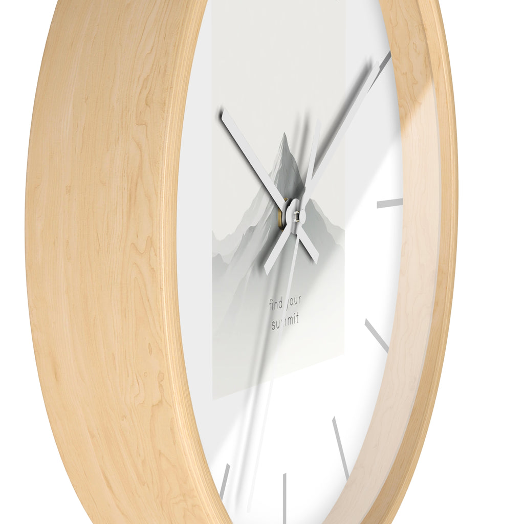 Mountain Summit Wall Clock - Modern Home Decor, Inspirational Art, Office Clock, Gift for Adventurers, Nature Lover Decoration