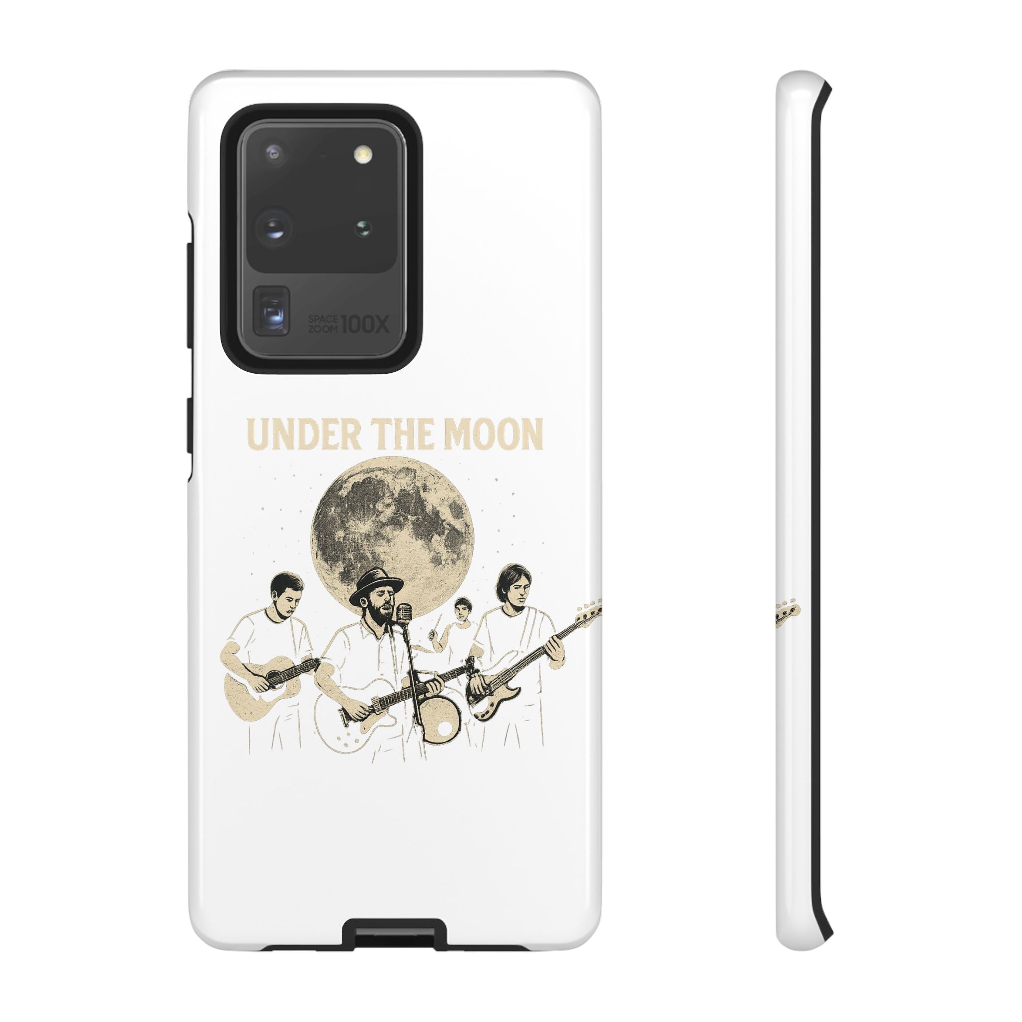 Moonlit Music Phone Case, Stellar Band Phone Cover, Celestial Gift for Music Lovers, Under the Moon Design, Festival Accessories