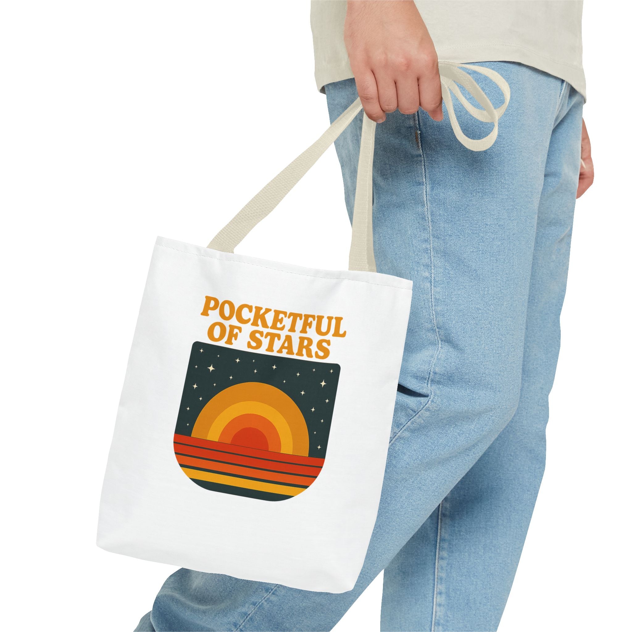 Retro Inspired Tote Bag - Pocketful of Stars, Eco-Friendly Bag, Beach Tote, Gift for Her, Boho Chic Accessory