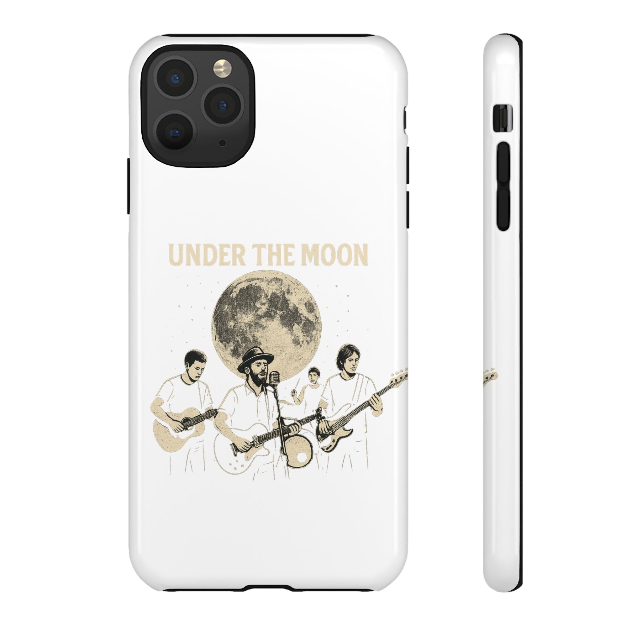 Moonlit Music Phone Case, Stellar Band Phone Cover, Celestial Gift for Music Lovers, Under the Moon Design, Festival Accessories