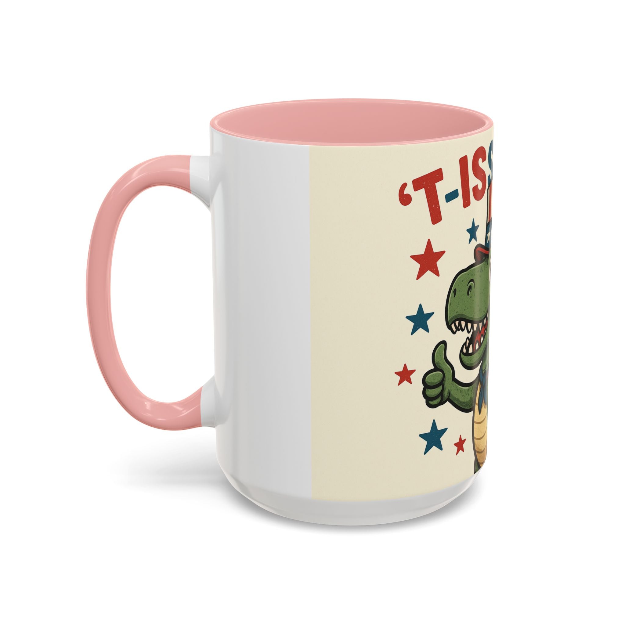 Patriotic Dinosaur Coffee Mug - Fourth of July Gift, Funny Tea Cup, T-Rex Mug, Unique Kid's Drinkware, Best Present for Dino Lovers