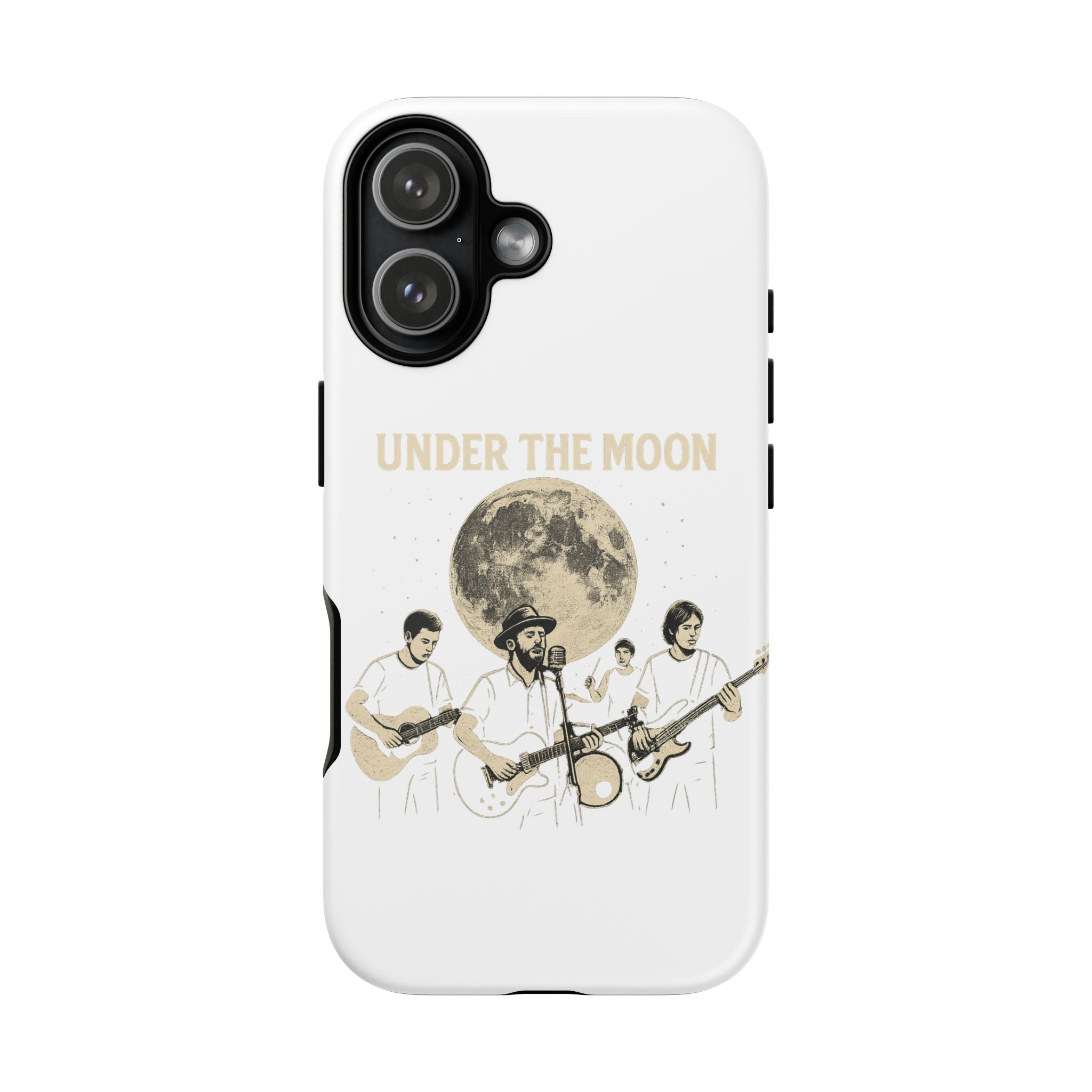 Moonlit Music Phone Case, Stellar Band Phone Cover, Celestial Gift for Music Lovers, Under the Moon Design, Festival Accessories